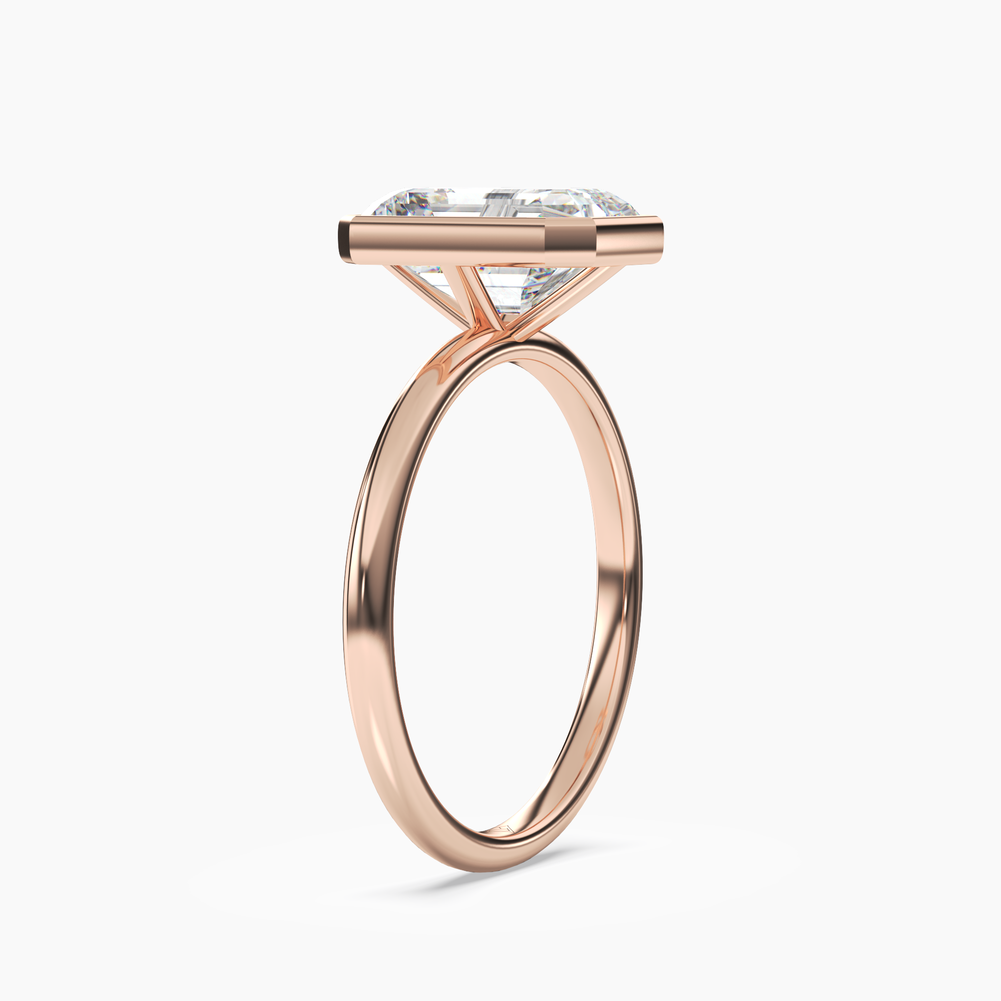 OBSER035 - Bezel Emerald engagement ring setting view 8