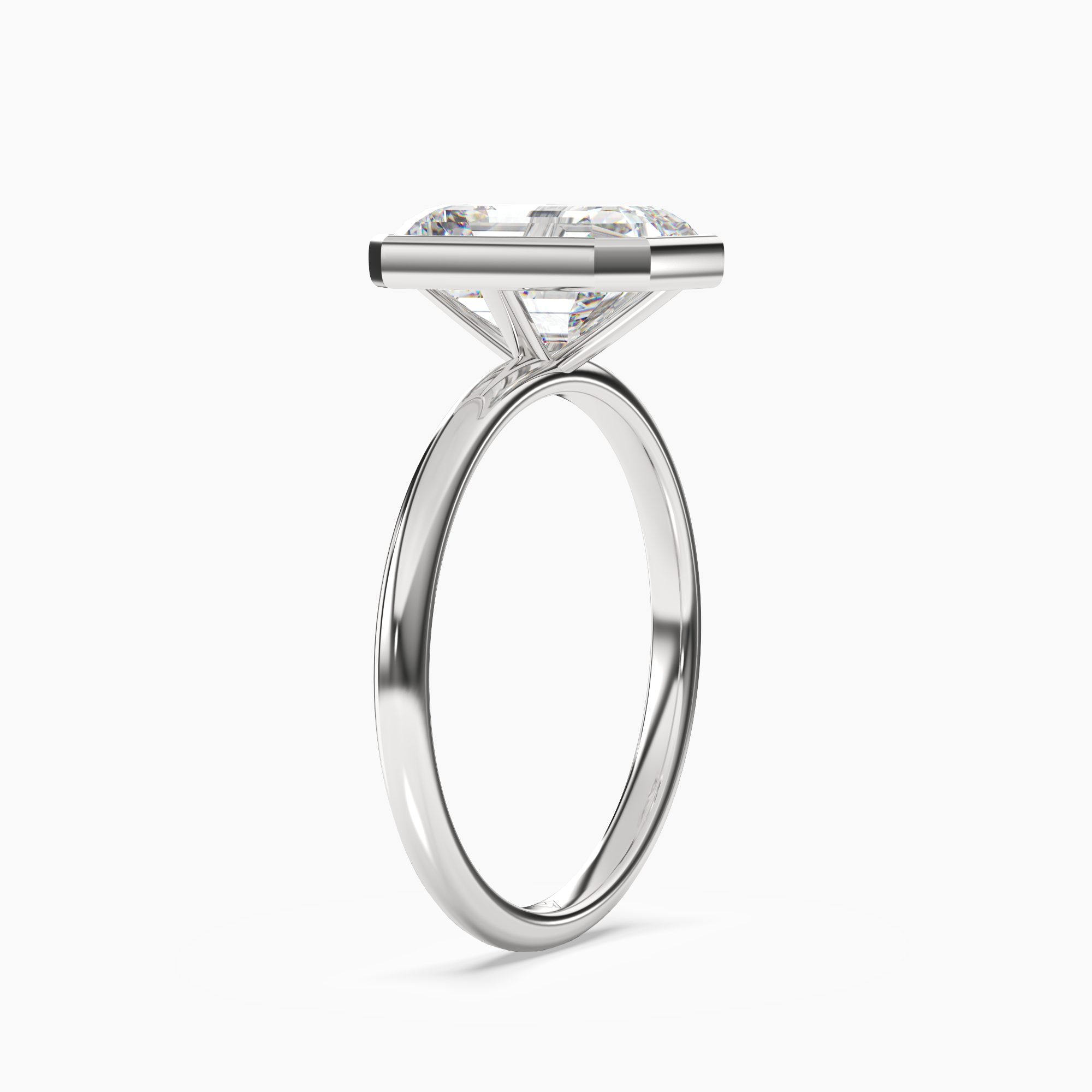 OBSER035 - Bezel Emerald engagement ring setting view 2