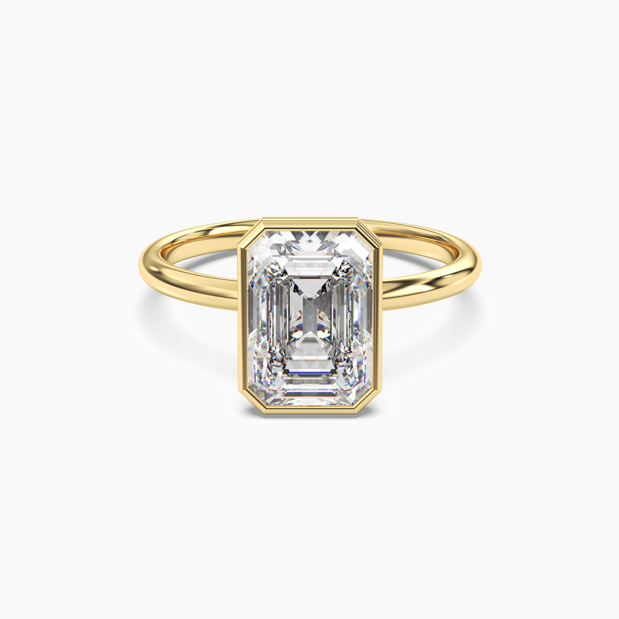 OBSER035 - Bezel Emerald engagement ring setting view 4