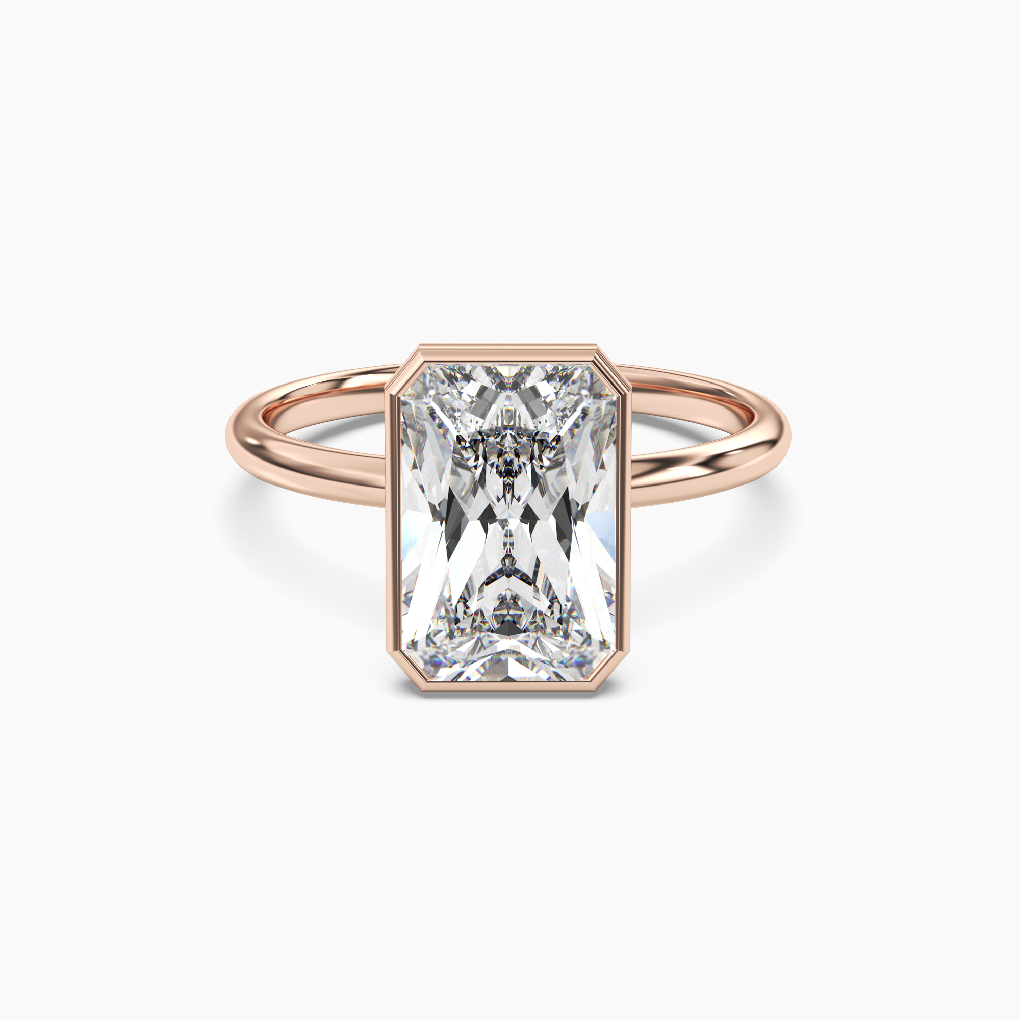 OBSER055 - Bezel Radiant engagement ring setting view 7