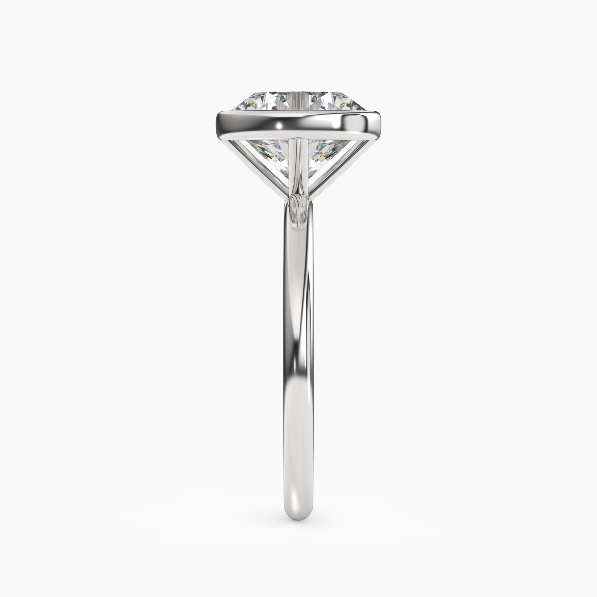 OBSER123 - Bezel Round engagement ring setting view 3