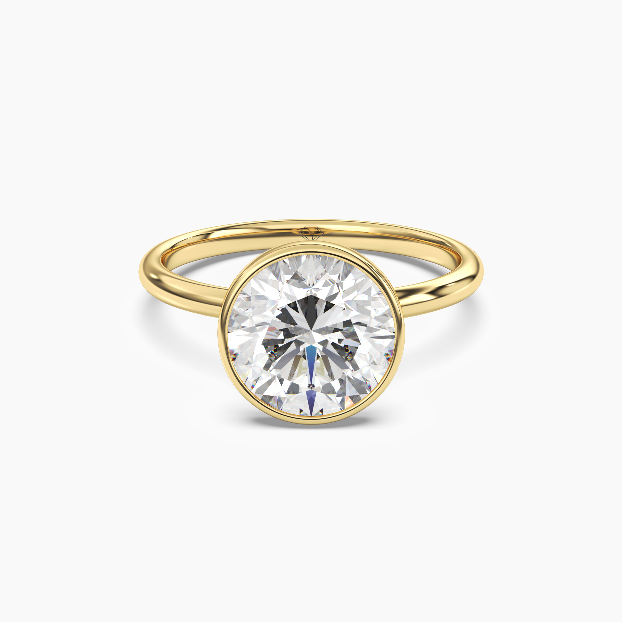 OBSER123 - Bezel Round engagement ring setting view 4