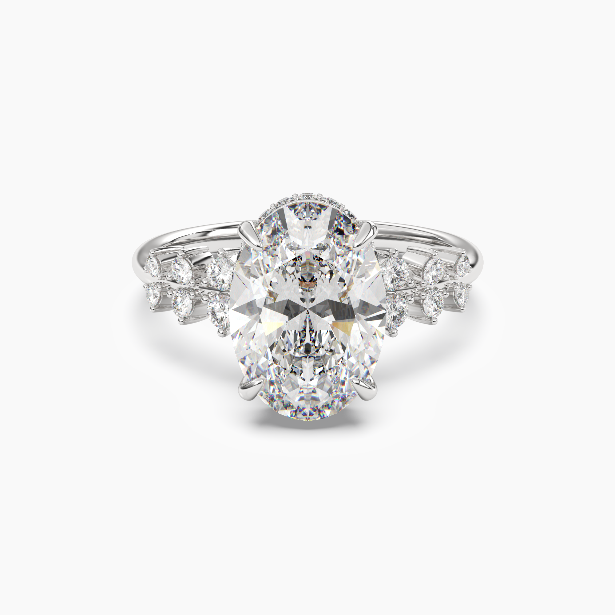 OBSER054 - Violet Oval engagement ring setting view 1