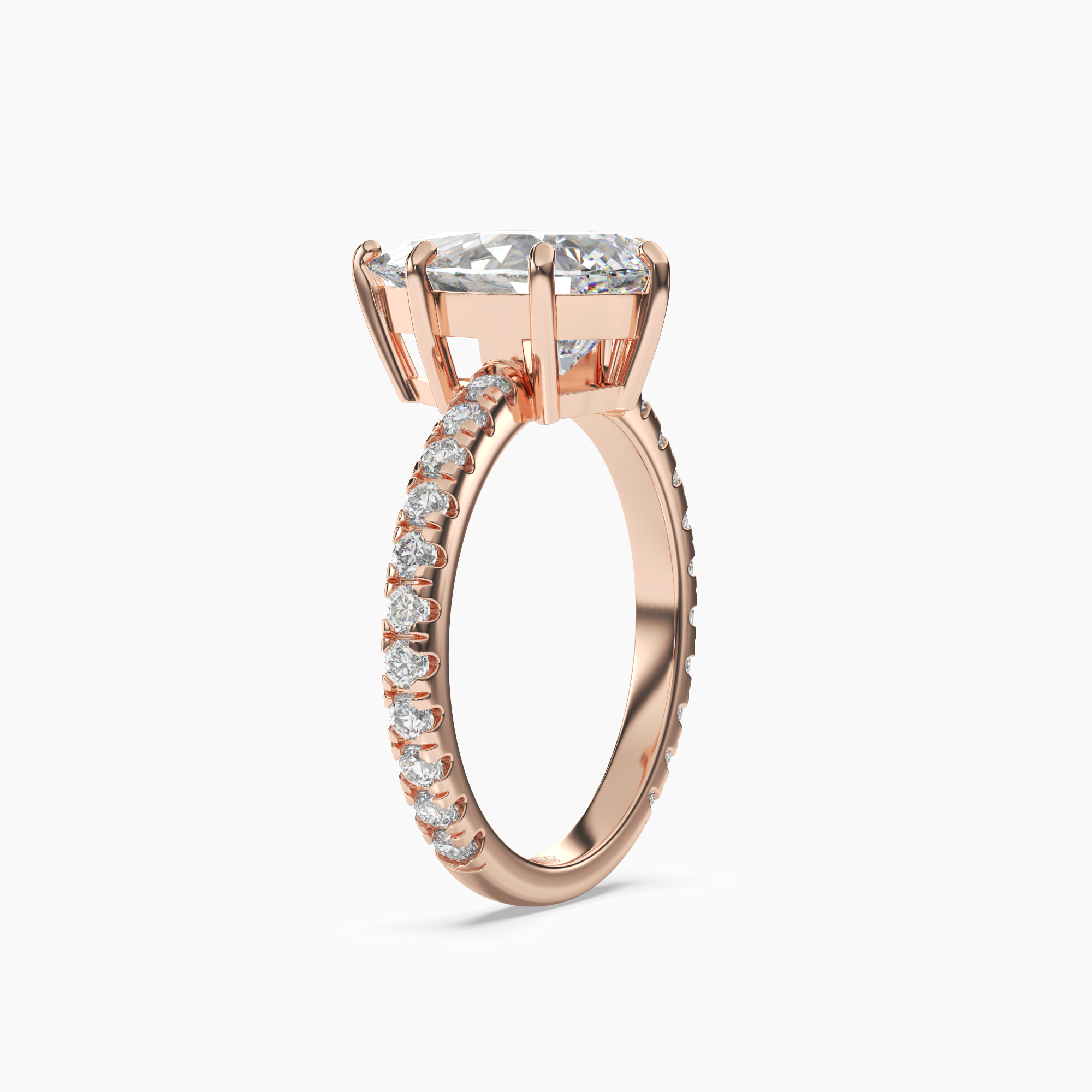 OBSER034 - Cascade Pear engagement ring setting view 8