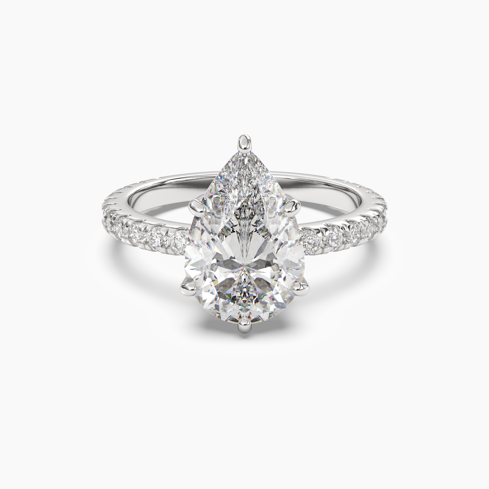 OBSER034 - Cascade Pear engagement ring setting view 1