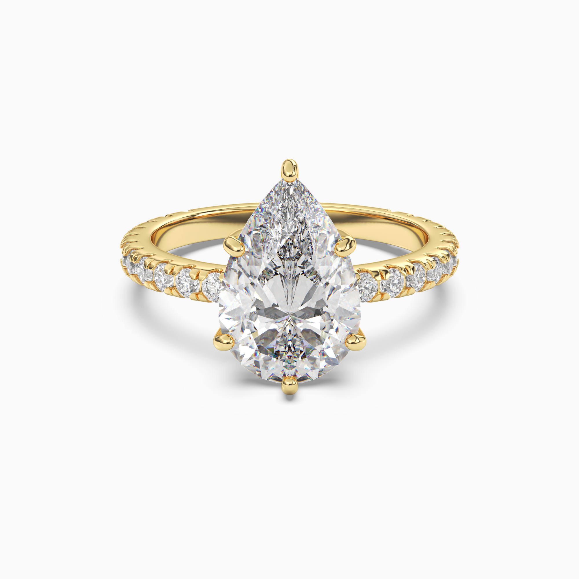 OBSER034 - Cascade Pear engagement ring setting view 4