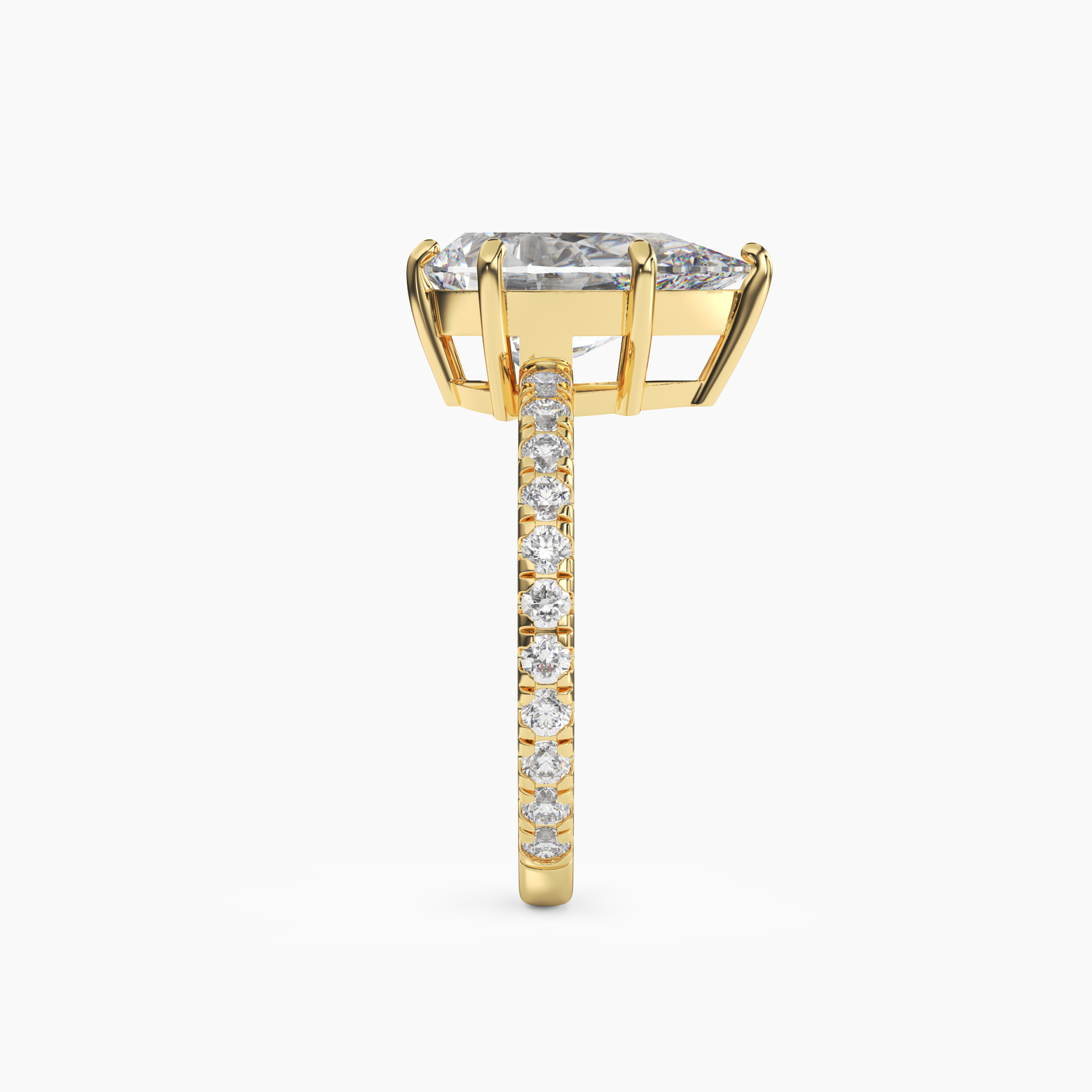 OBSER034 - Cascade Pear engagement ring setting view 6