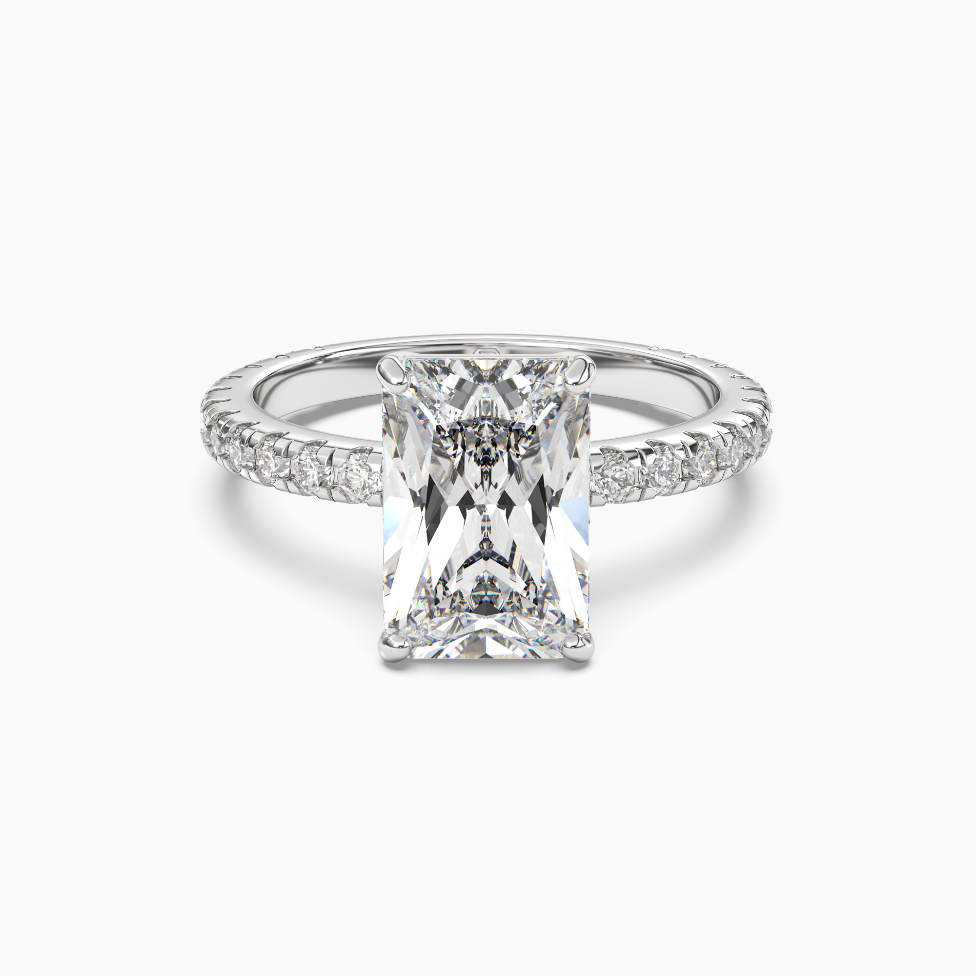 OBSER028 - Cascade Radiant engagement ring setting view 1