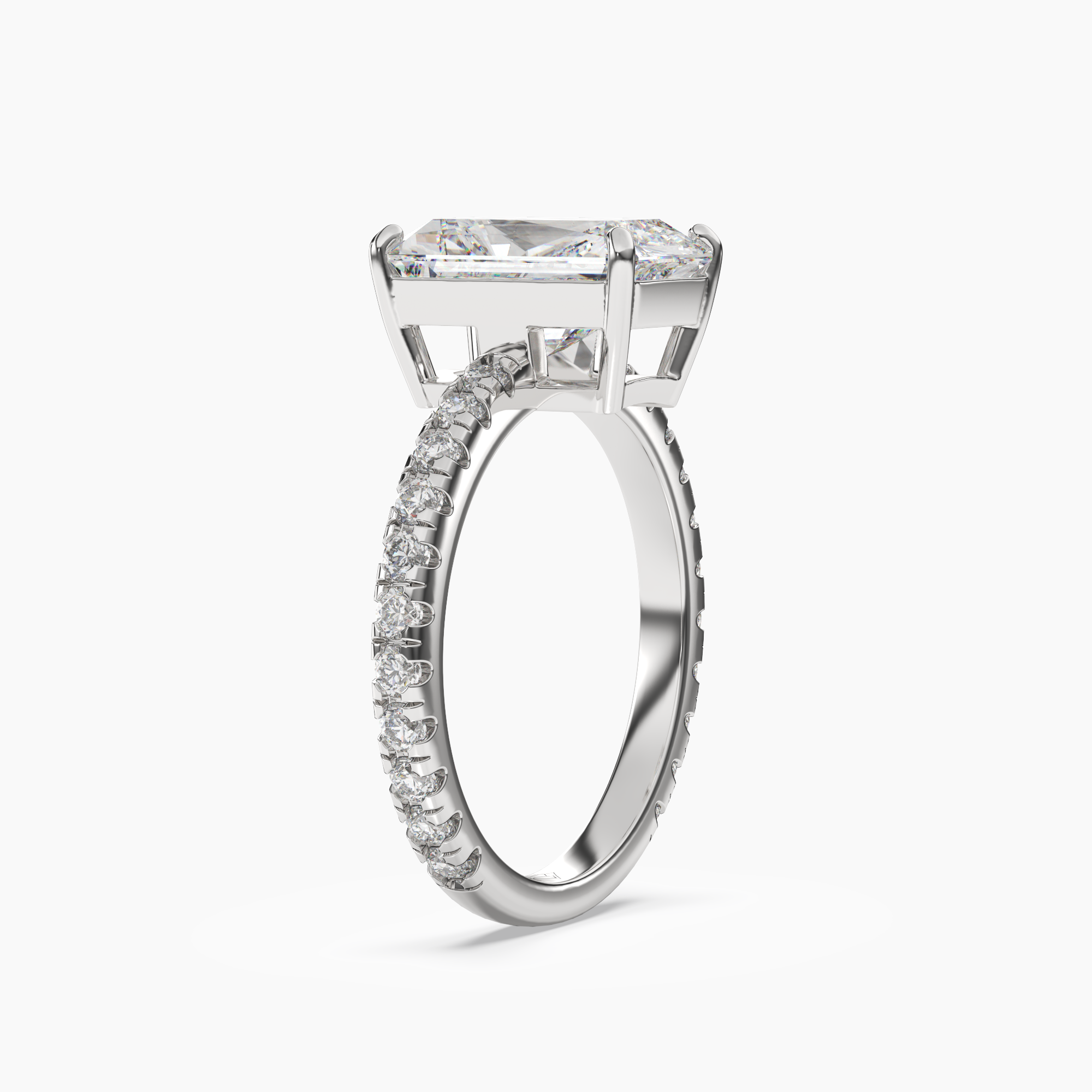 OBSER028 - Cascade Radiant engagement ring setting view 2
