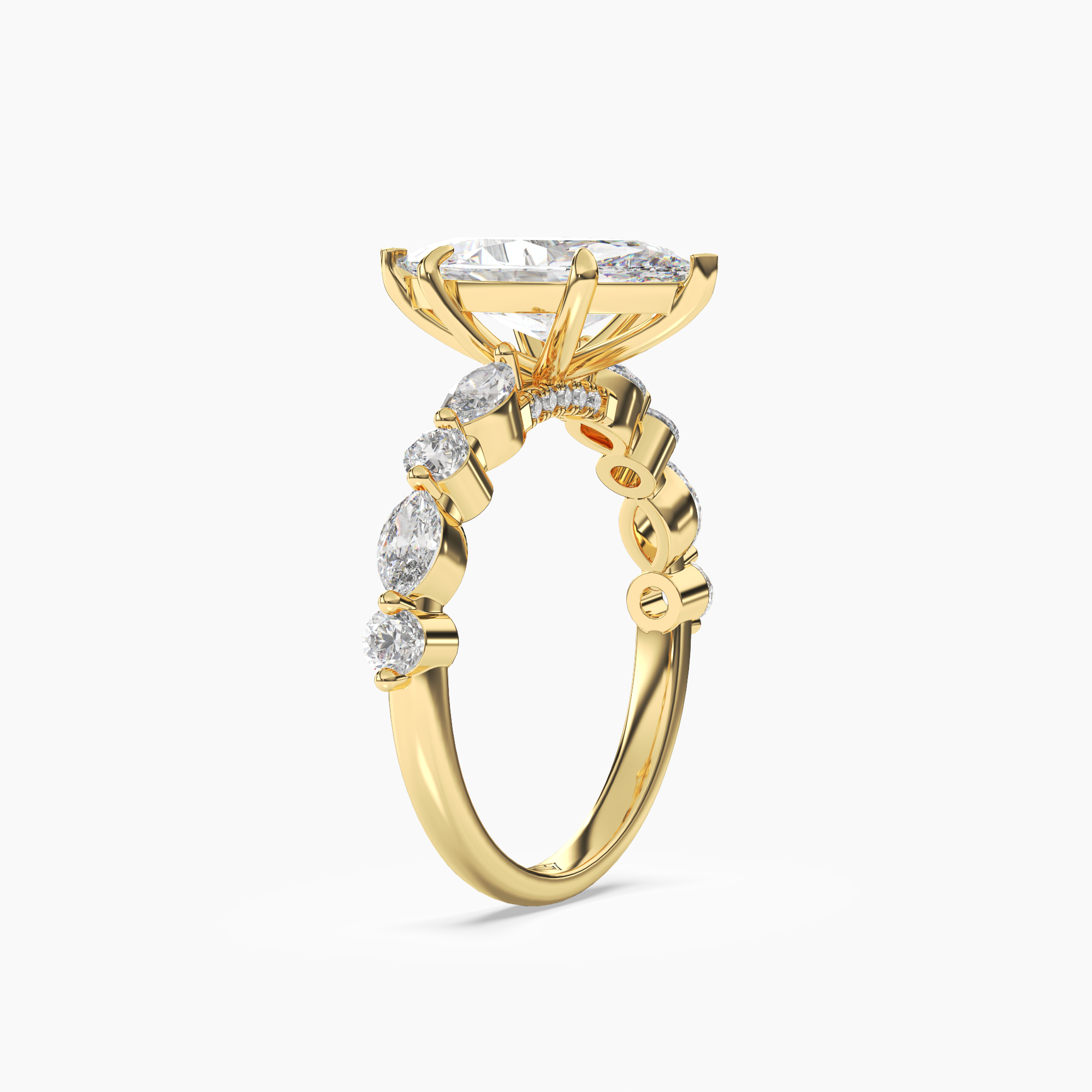 OBSER005 - Aster Marquise engagement ring setting view 5