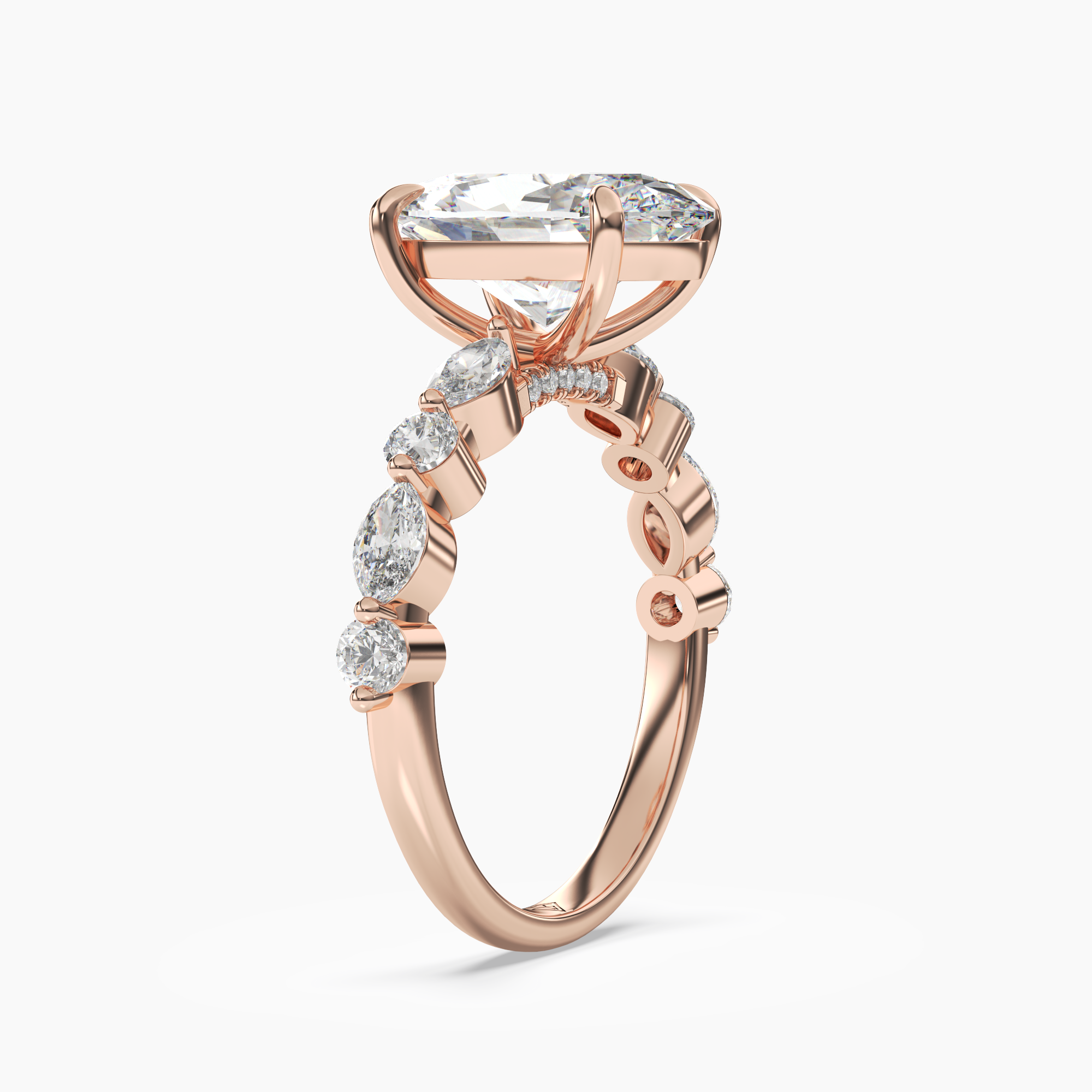 OBSER041 - Aster Oval engagement ring setting view 8