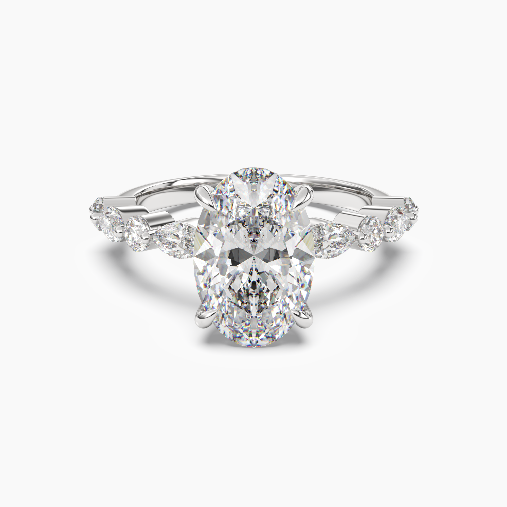 OBSER041 - Aster Oval engagement ring setting view 1