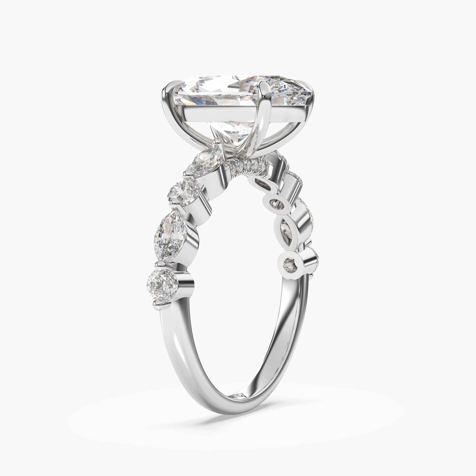 OBSER041 - Aster Oval engagement ring setting view 2