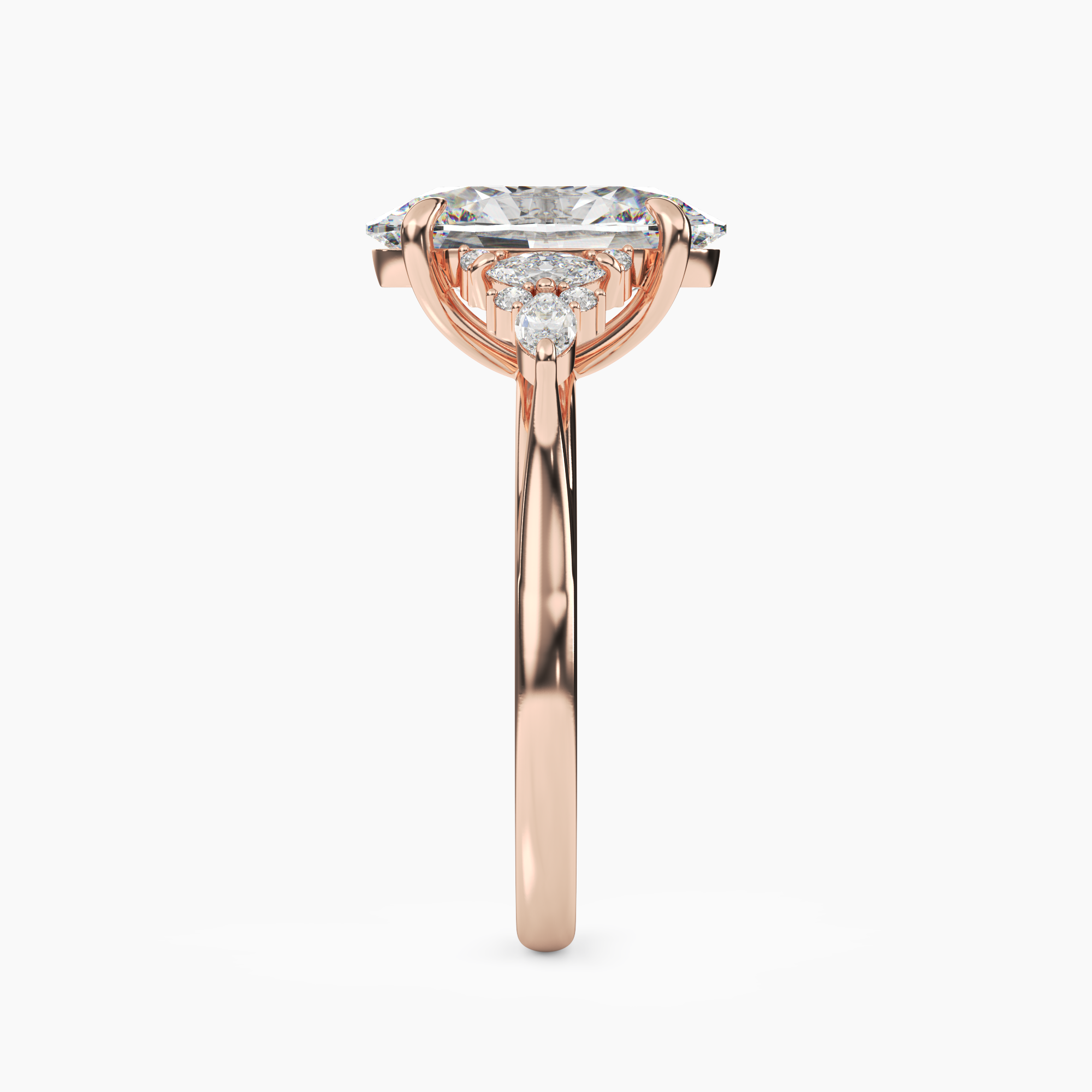 OBSER016 - Snowflake Oval engagement ring setting view 9