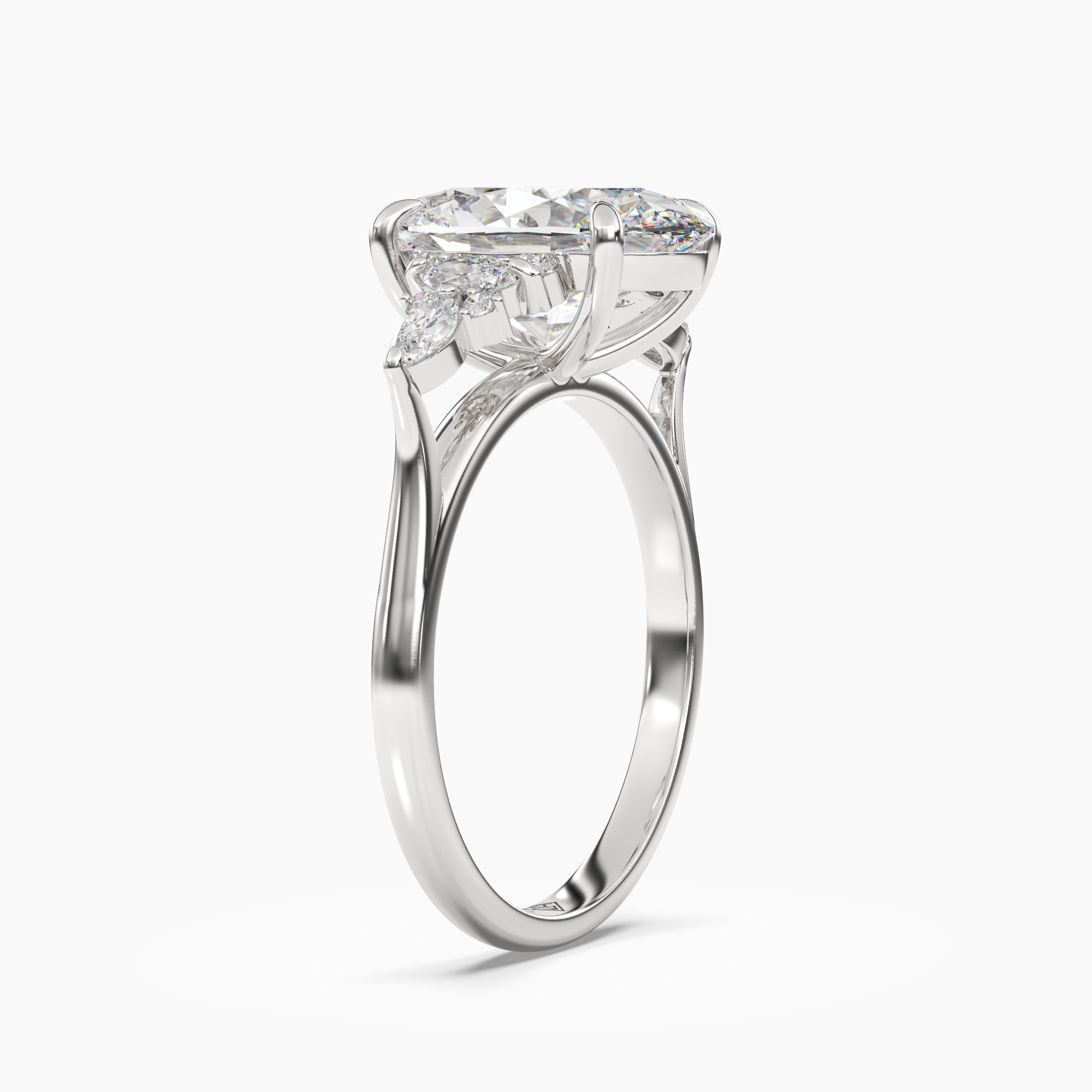 OBSER016 - Snowflake Oval engagement ring setting view 2