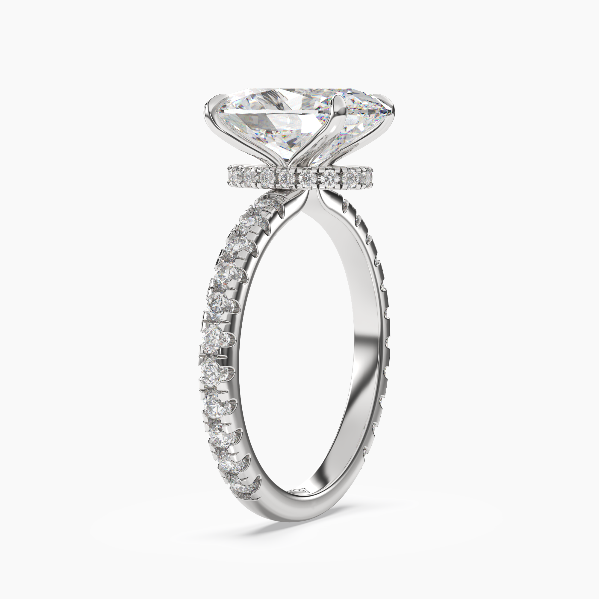 OBSER031 - Adalia Oval engagement ring setting view 2