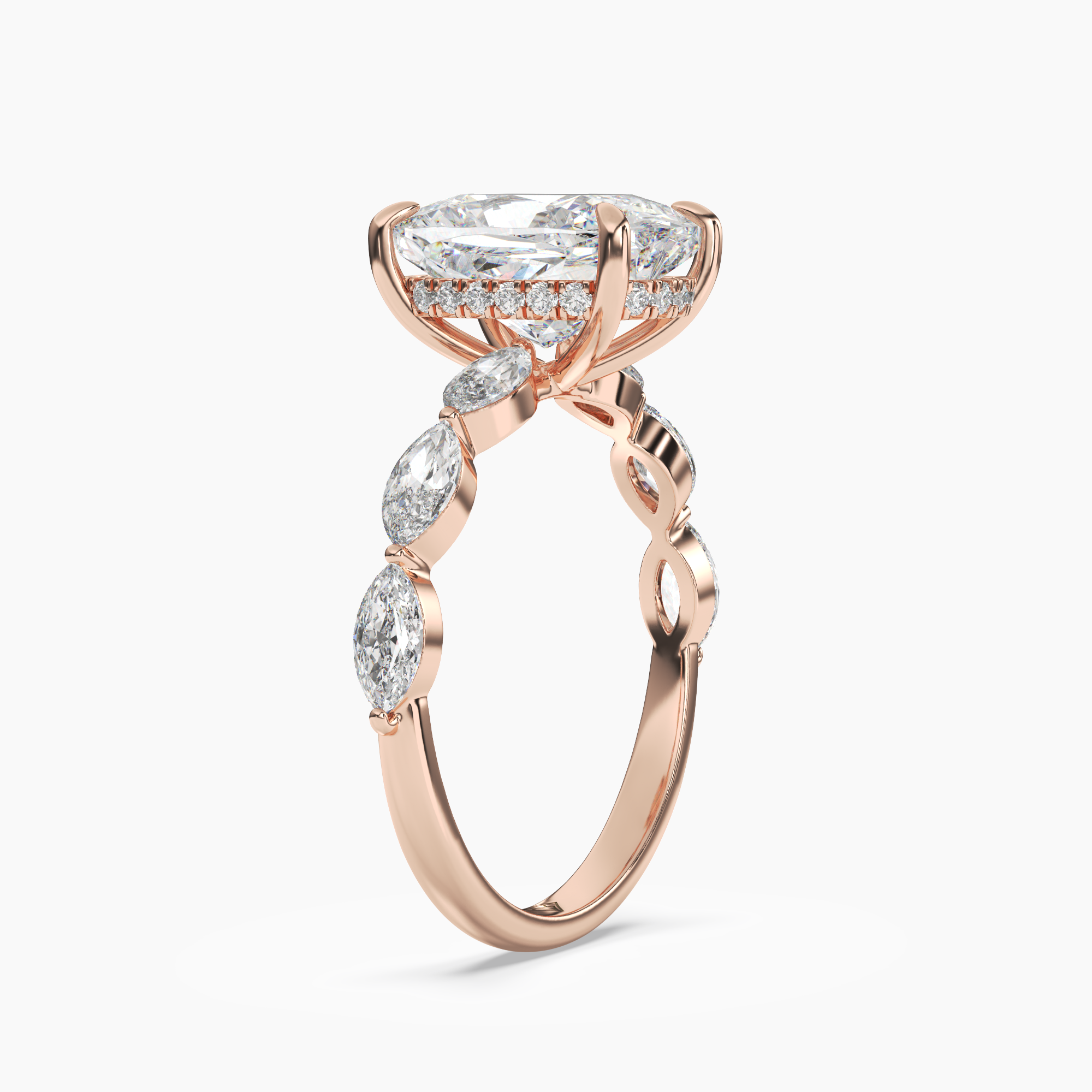 OBSER079 - Rosemist Cushion engagement ring setting view 8