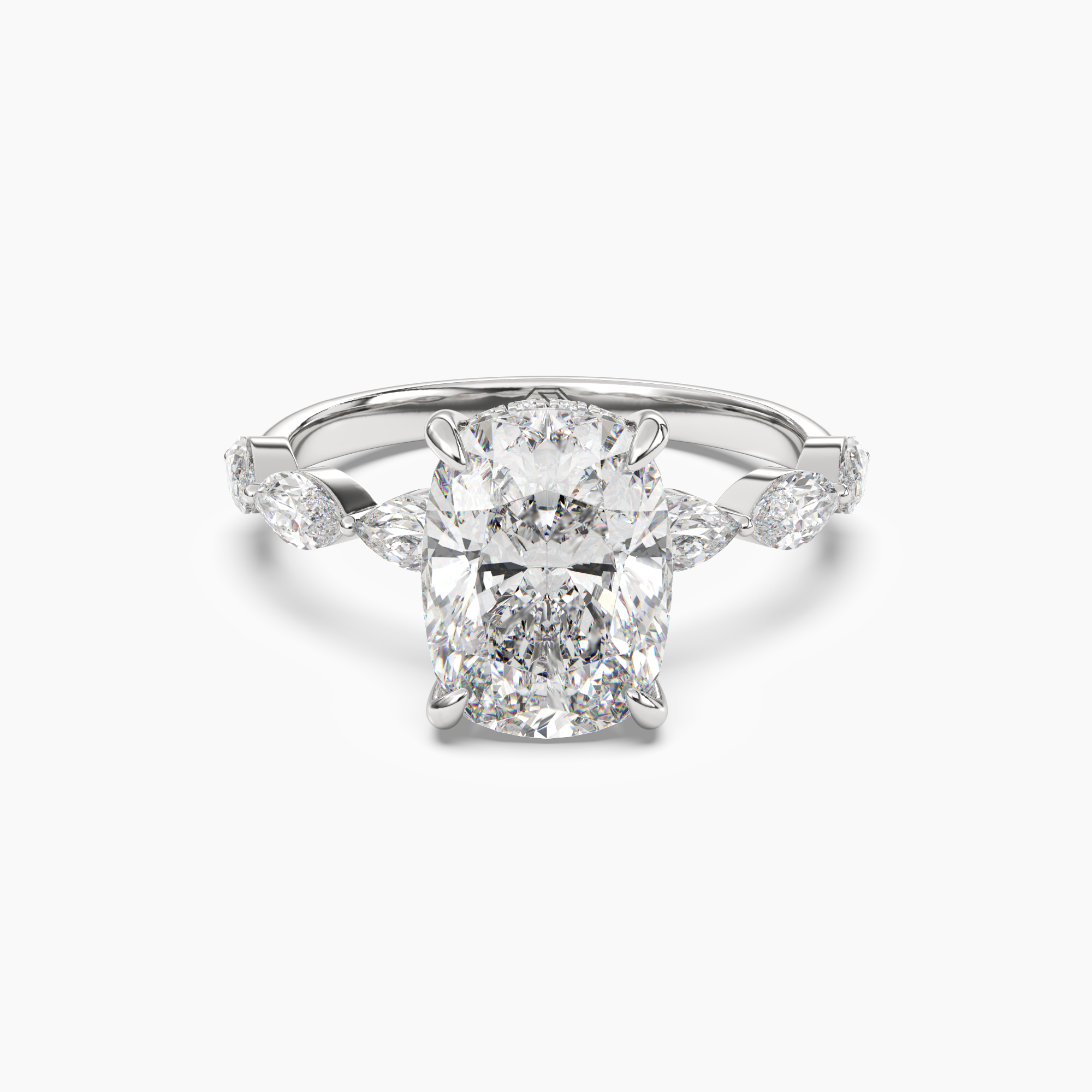 OBSER079 - Rosemist Cushion engagement ring setting view 1