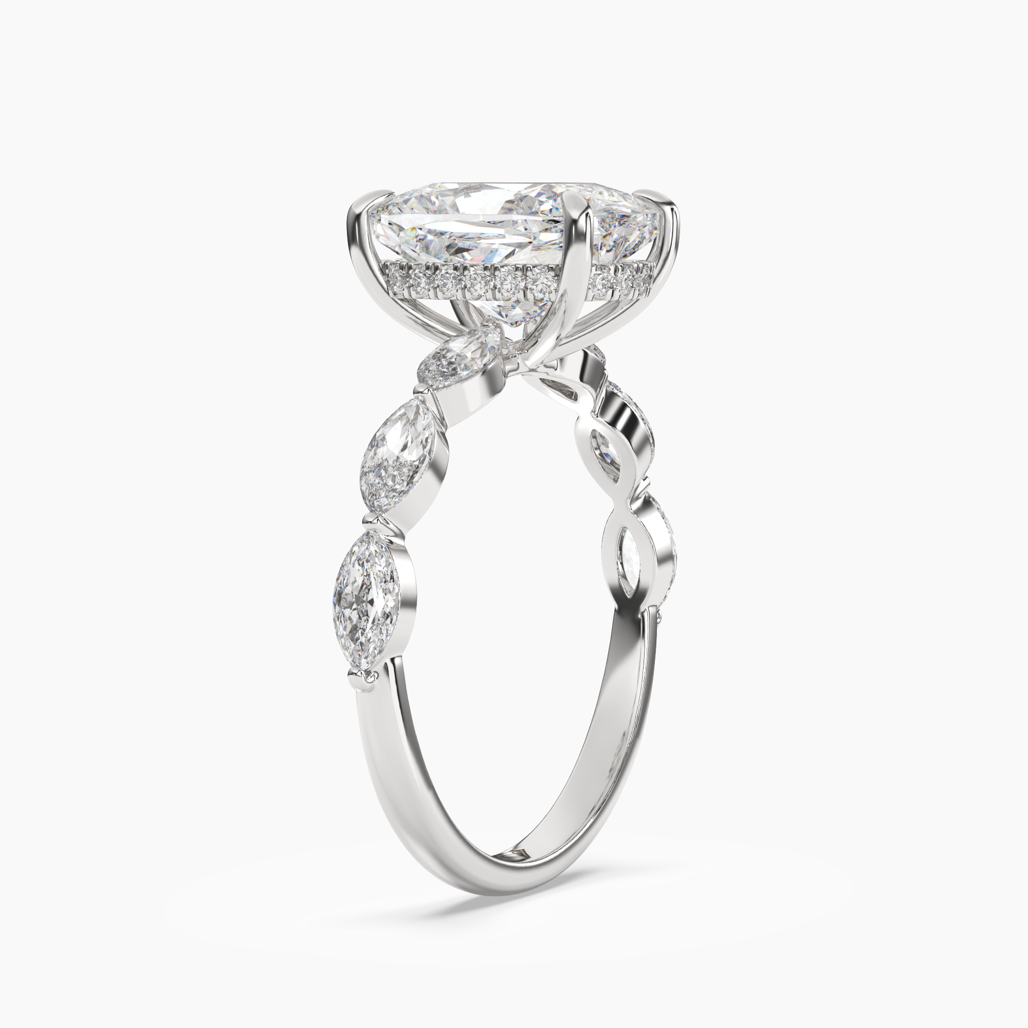 OBSER079 - Rosemist Cushion engagement ring setting view 2
