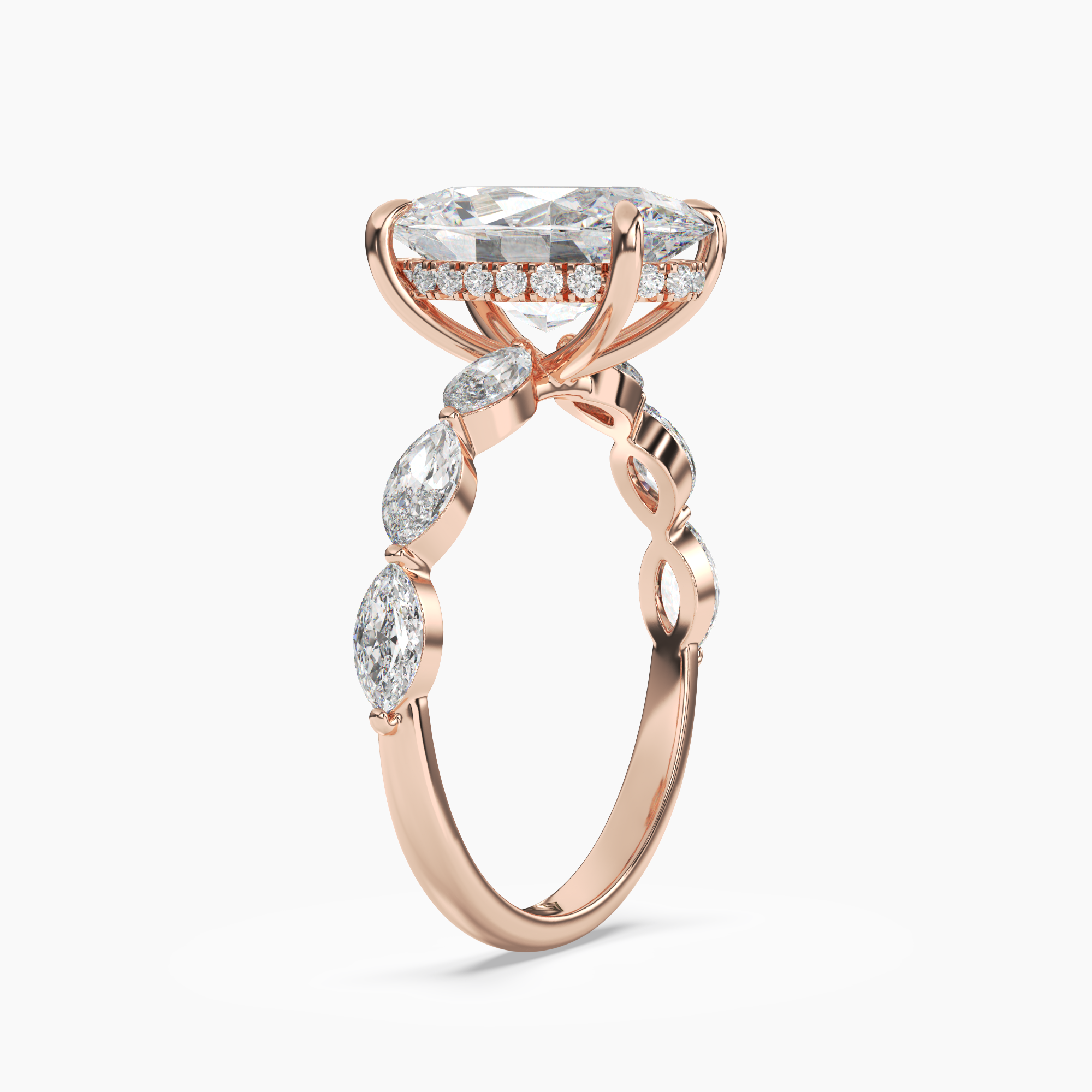 OBSER014 - Rosemist Oval engagement ring setting view 8
