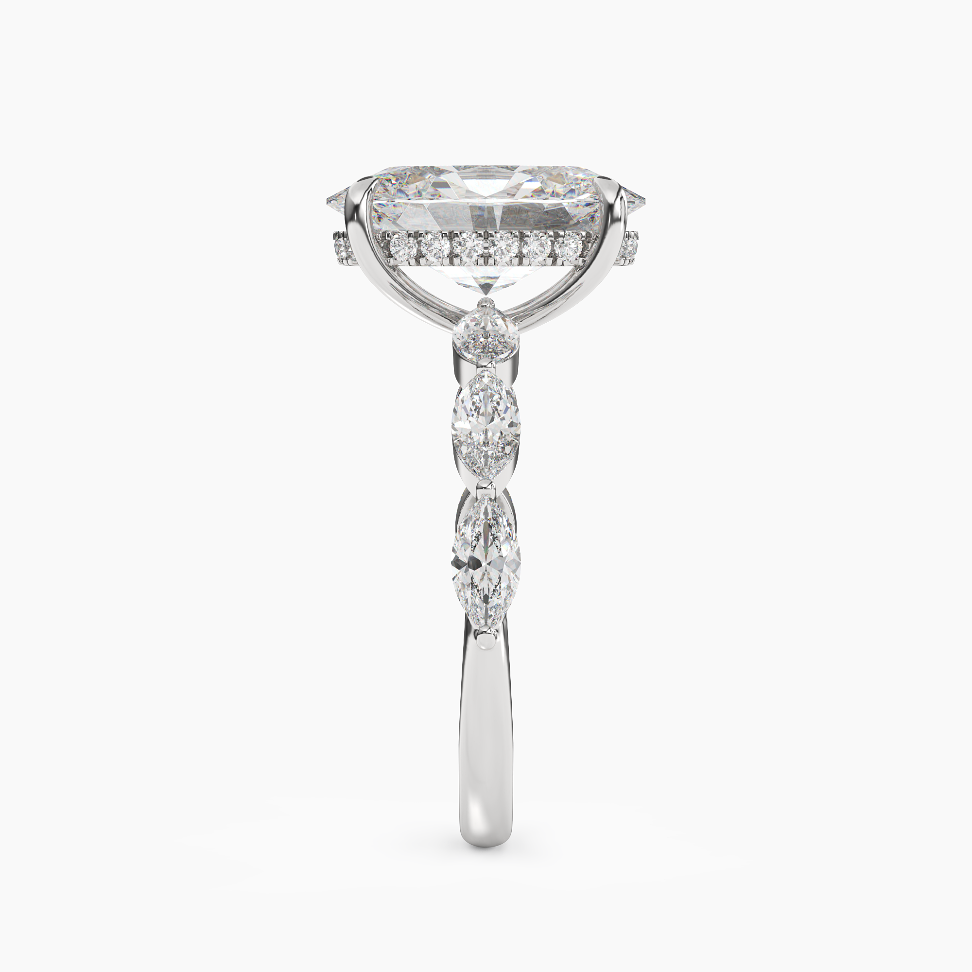 OBSER014 - Rosemist Oval engagement ring setting view 3