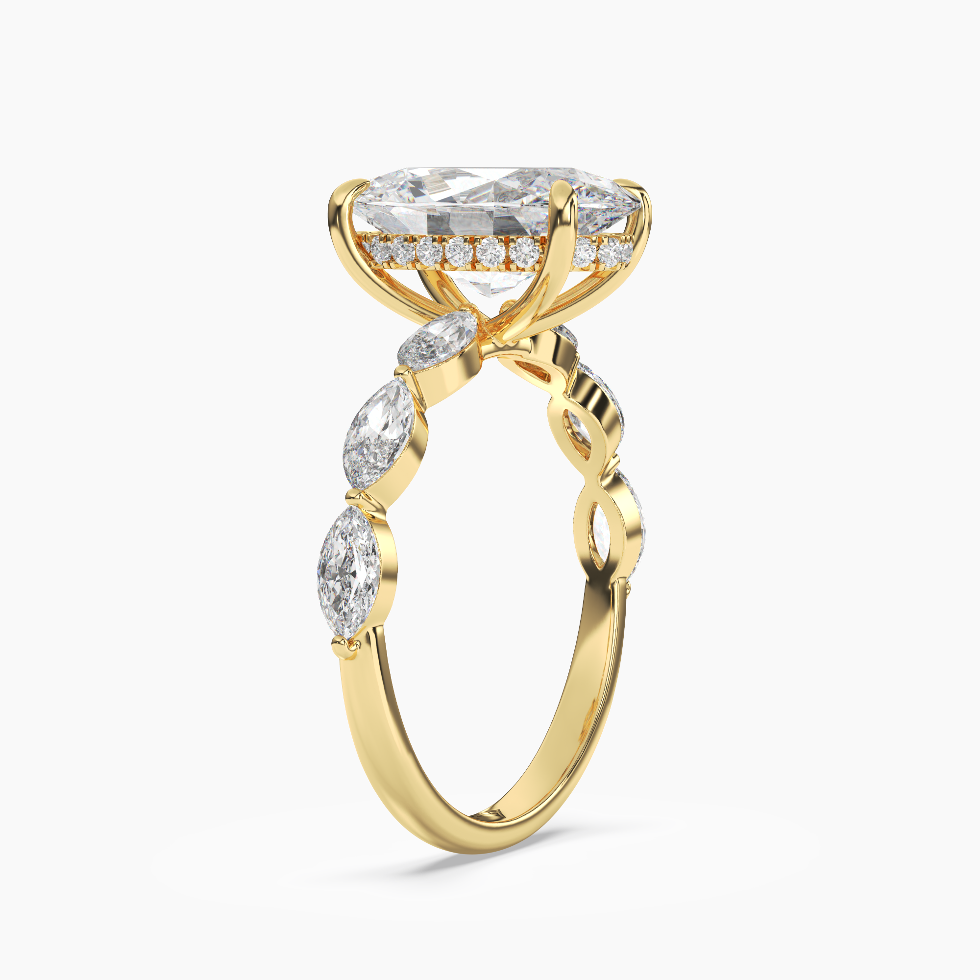 OBSER014 - Rosemist Oval engagement ring setting view 5