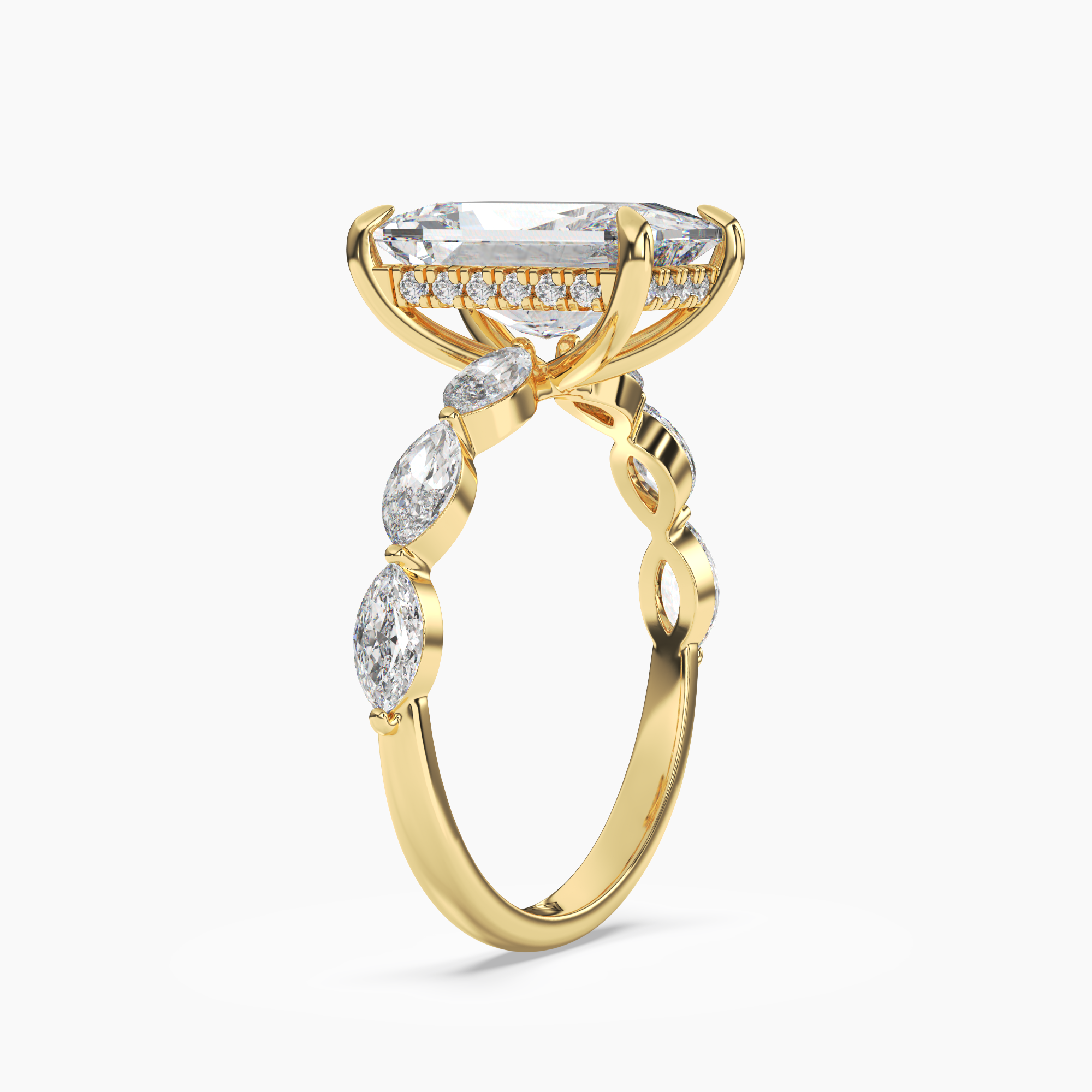 OBSER078 - Rosemist Radiant engagement ring setting view 5
