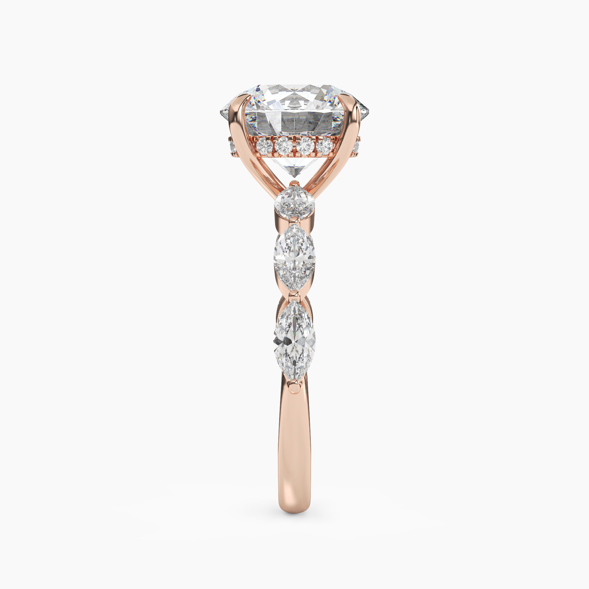 OBSER205 - Rosemist Round engagement ring setting view 9
