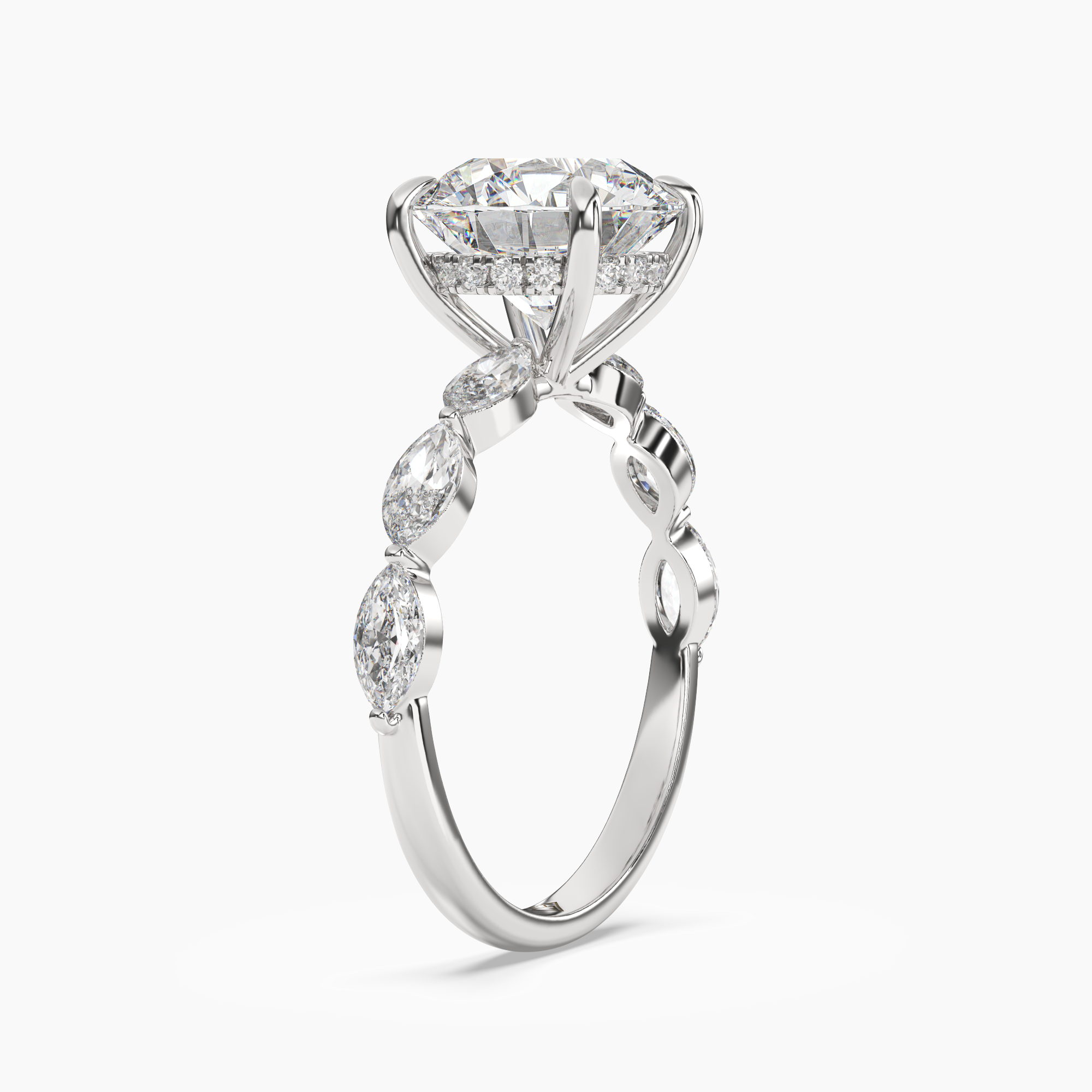 OBSER205 - Rosemist Round engagement ring setting view 2