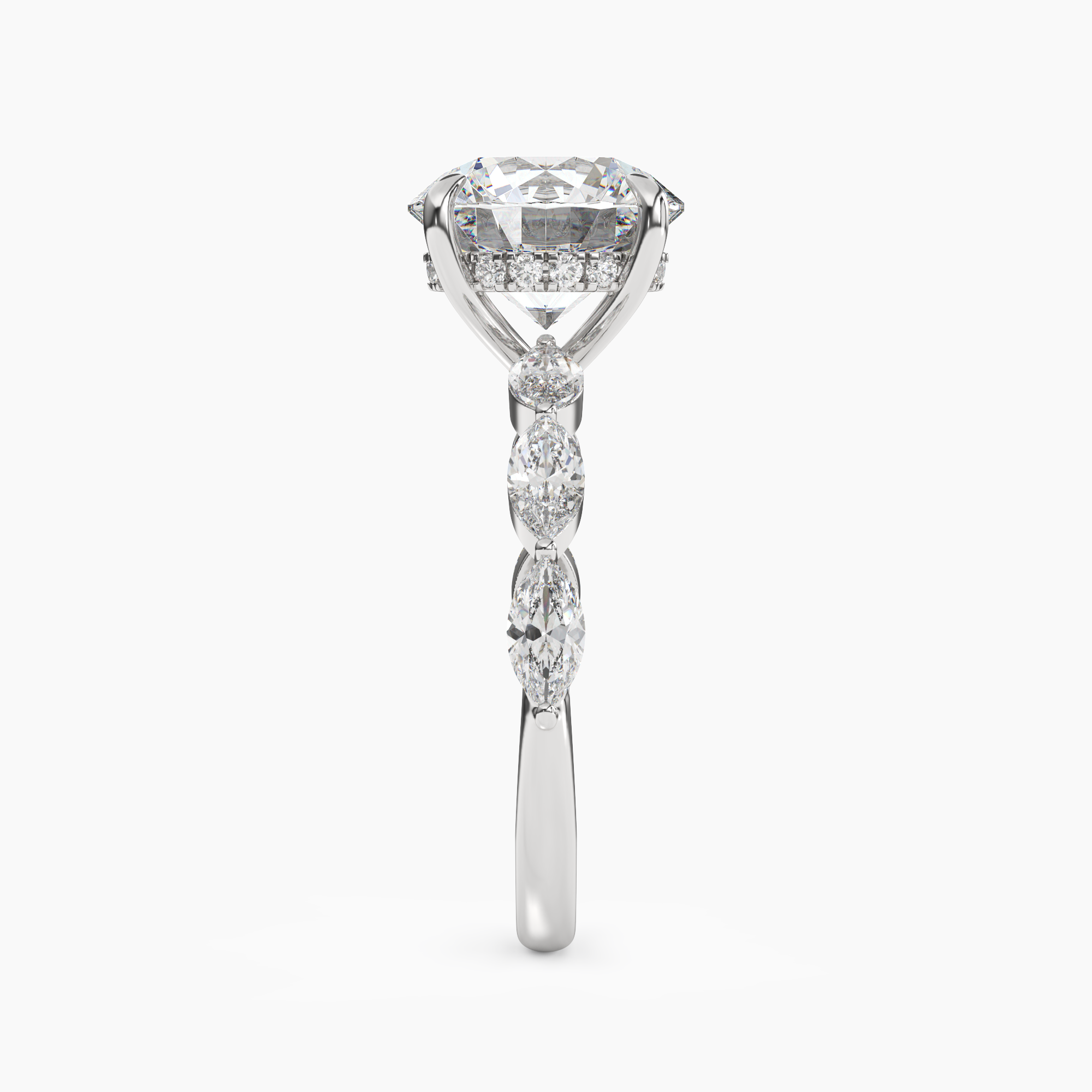 OBSER205 - Rosemist Round engagement ring setting view 3