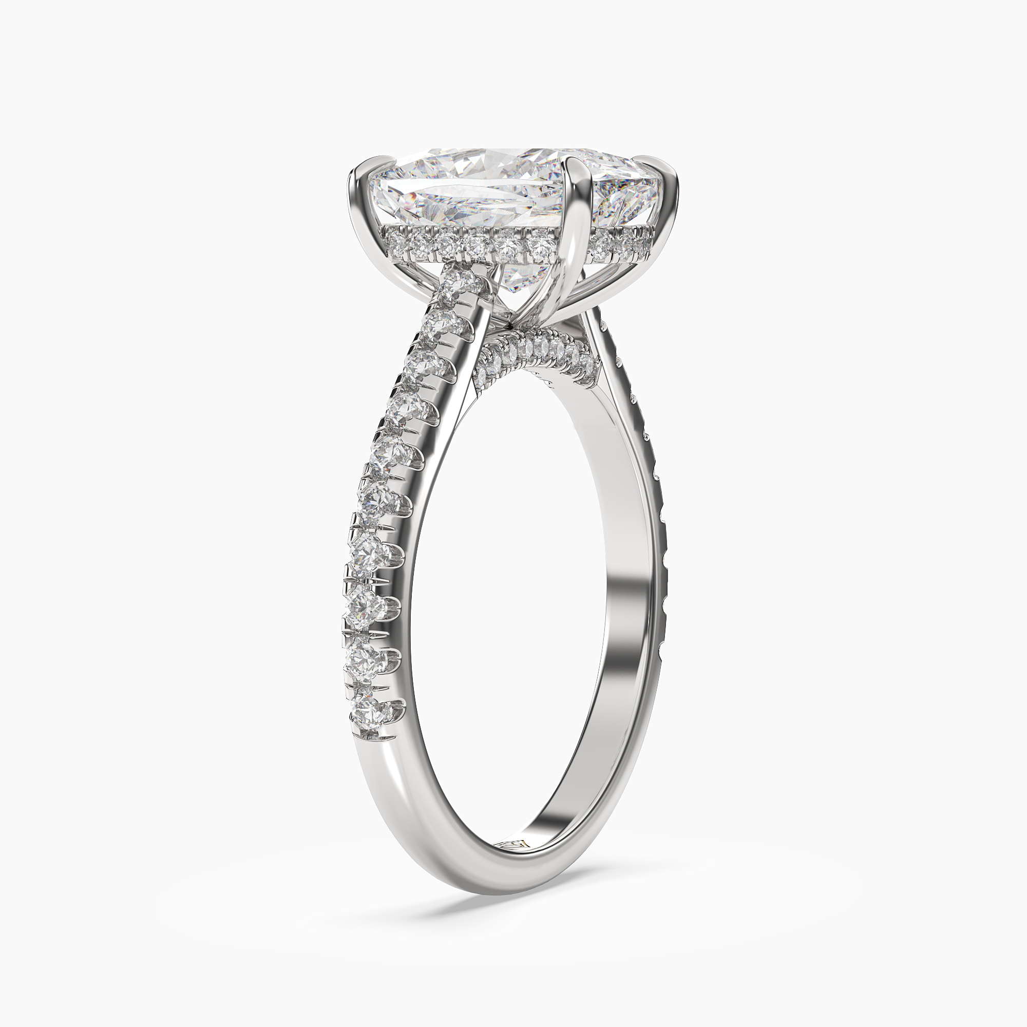 OBSER204 - Lunaris Cushion engagement ring setting view 2