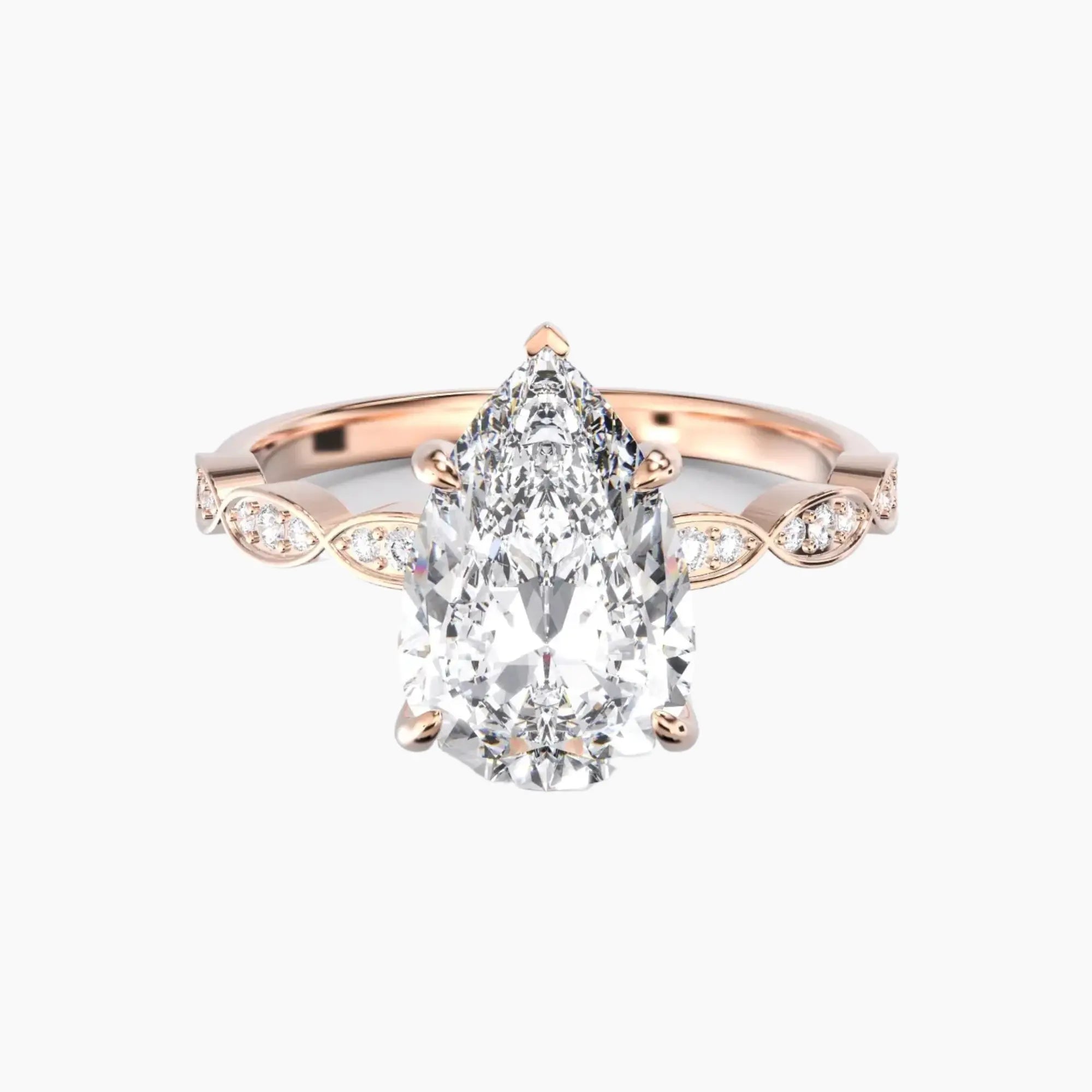 OBSER201 - Feather Pear engagement ring setting view 7
