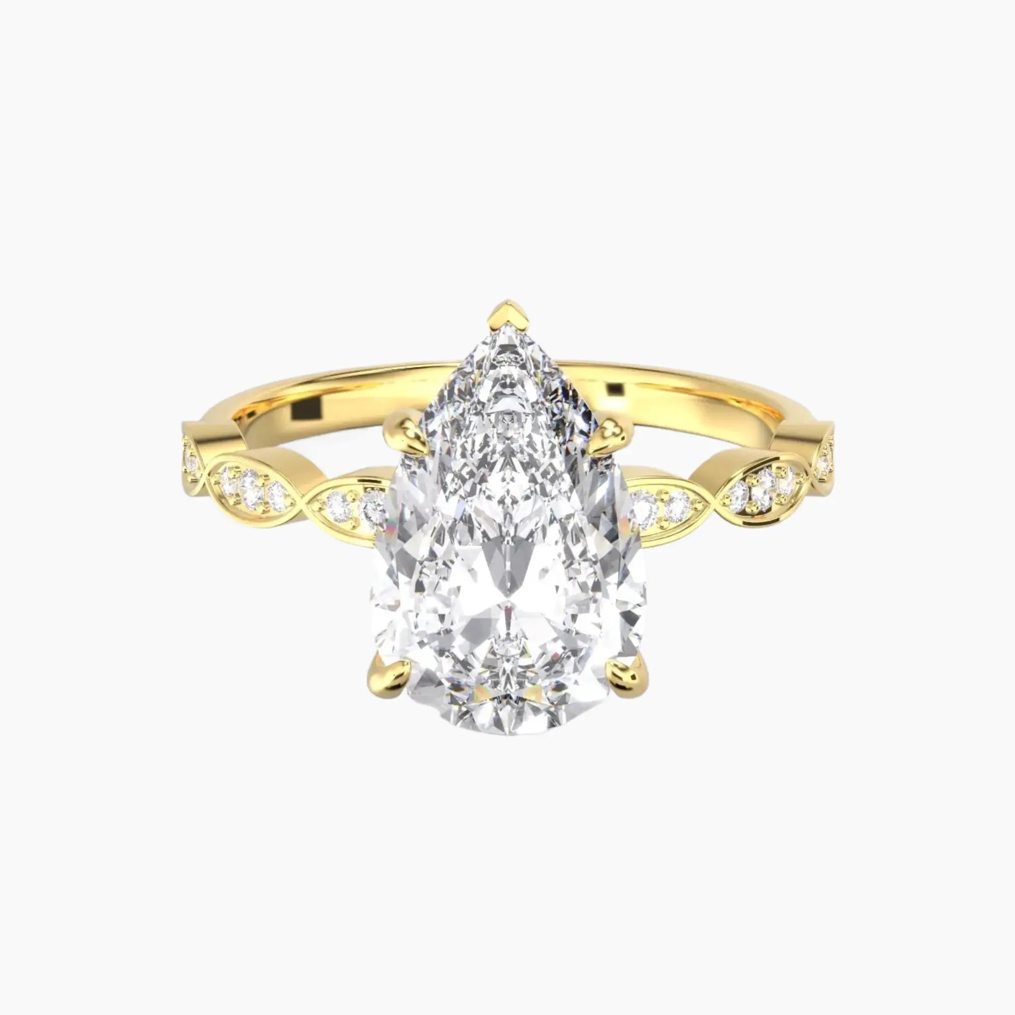 OBSER201 - Feather Pear engagement ring setting view 4