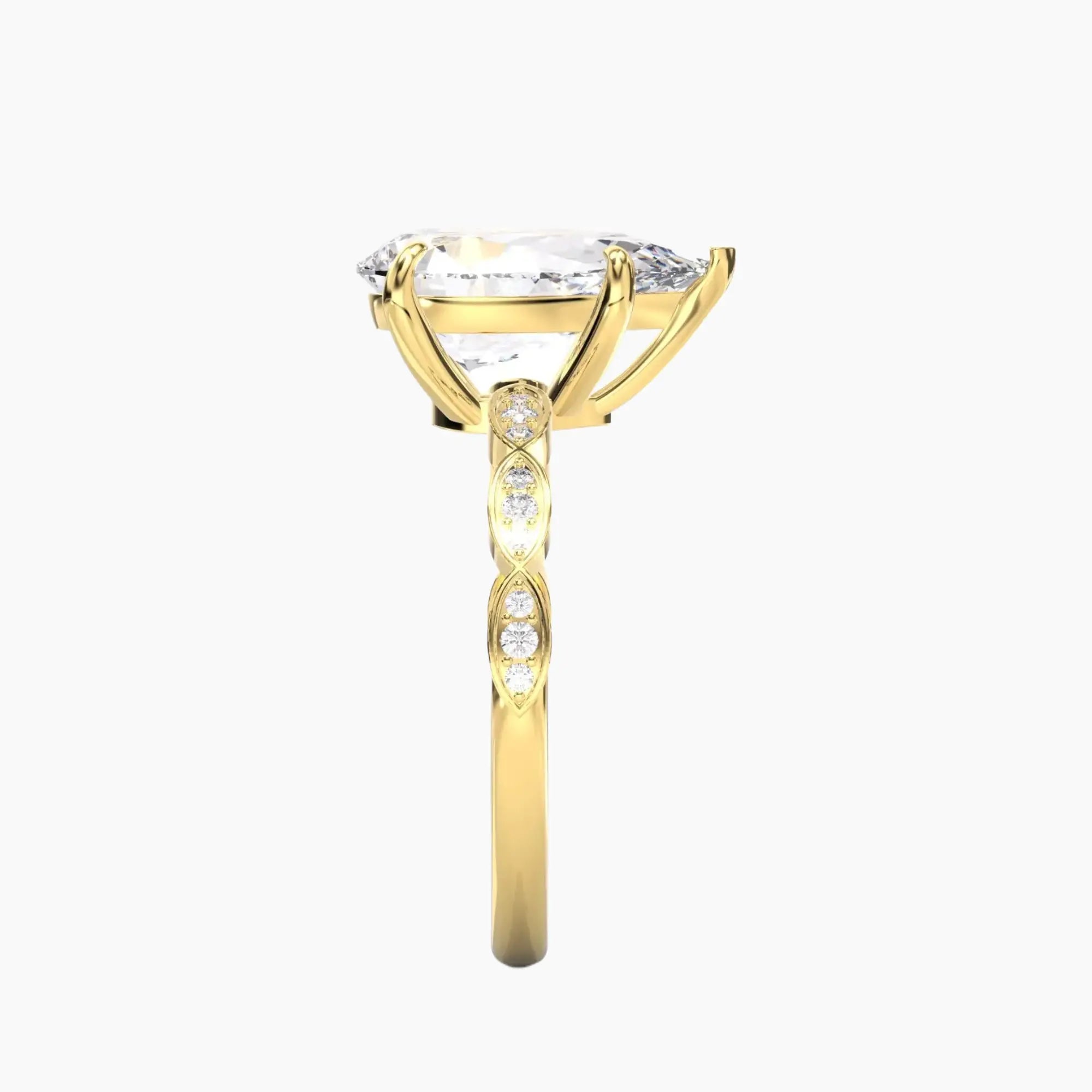 OBSER201 - Feather Pear engagement ring setting view 6