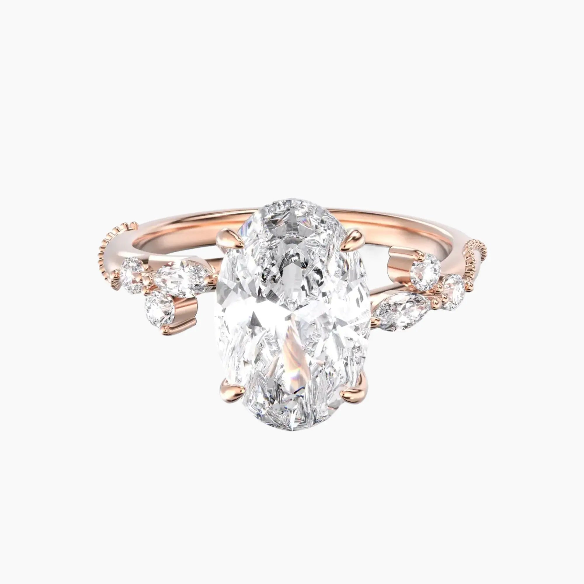 OBSER198 - Chantilly Oval engagement ring setting view 7