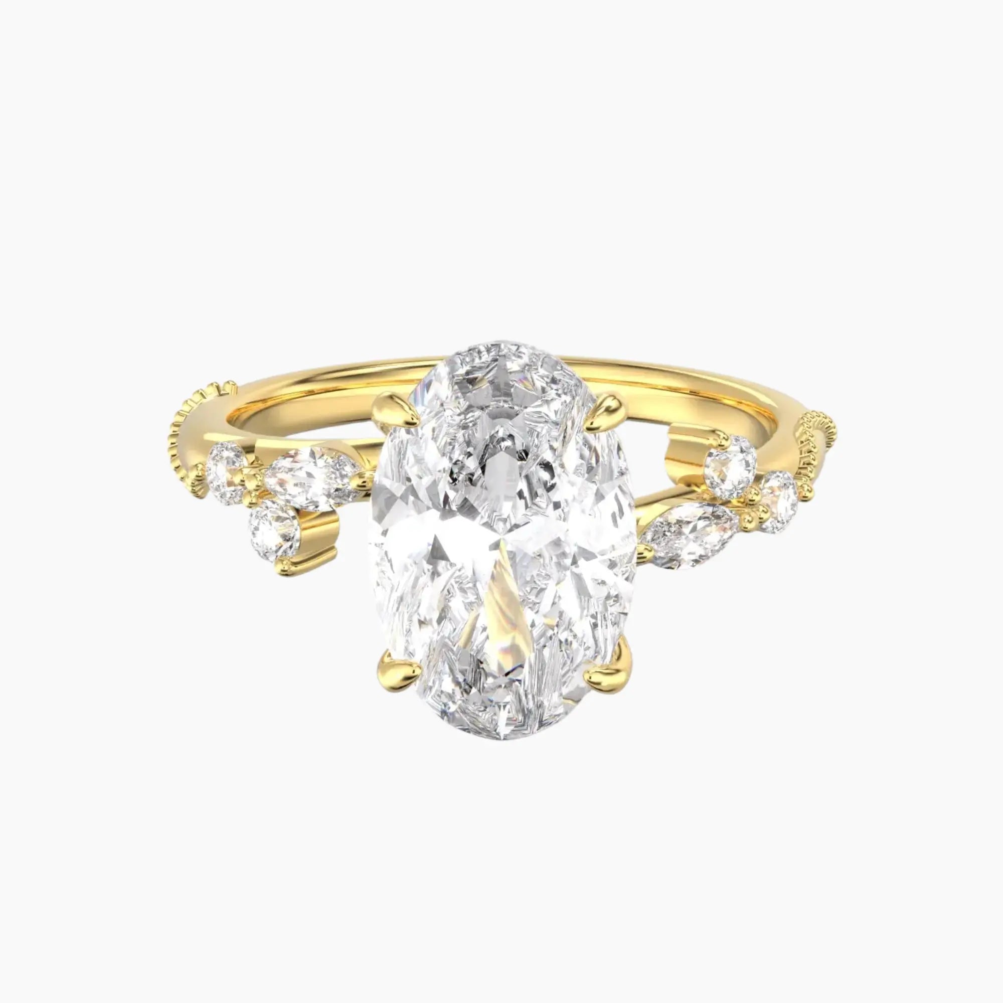 OBSER198 - Chantilly Oval engagement ring setting view 4