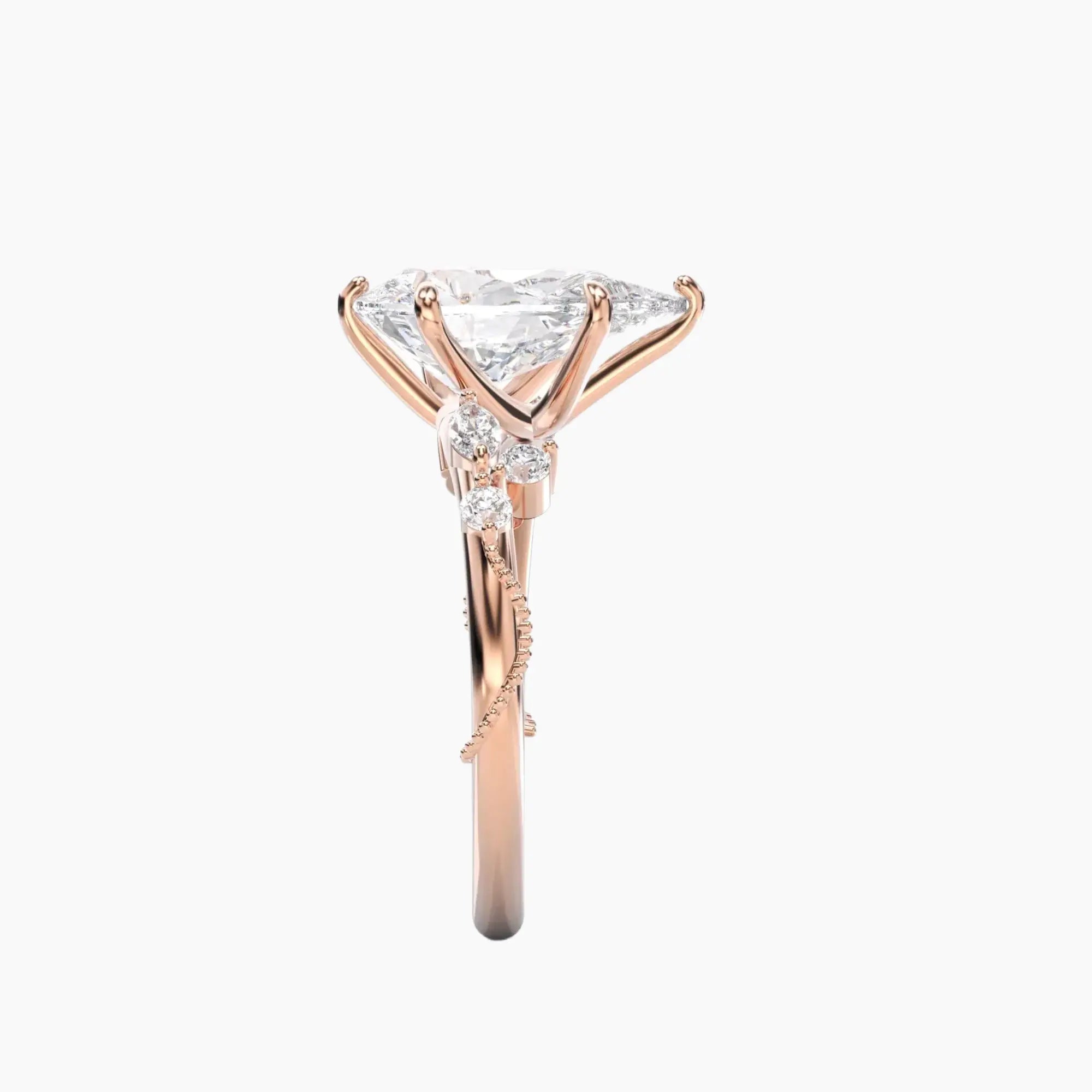 OBSER111 - Chantilly Pear engagement ring setting view 9
