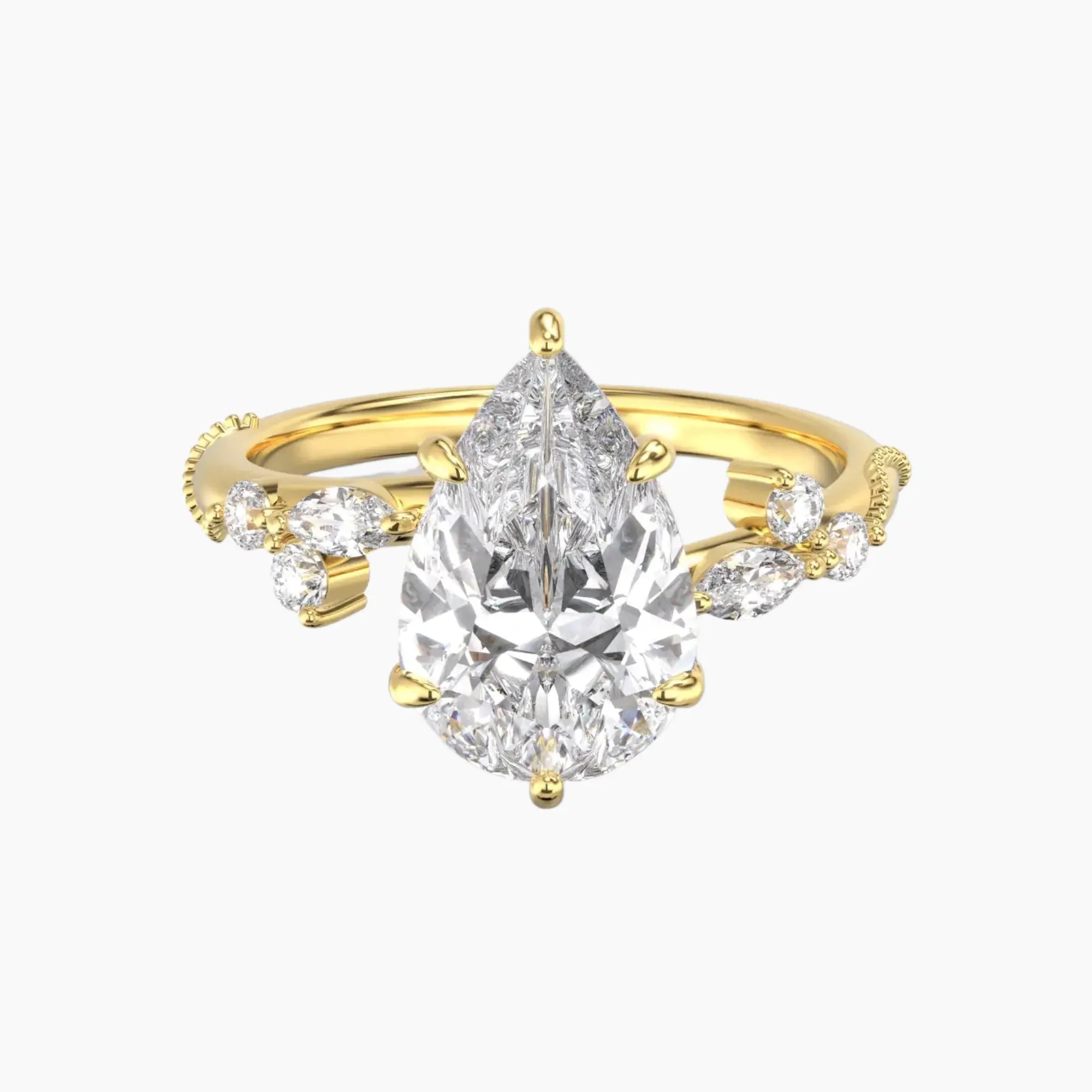 OBSER111 - Chantilly Pear engagement ring setting view 4