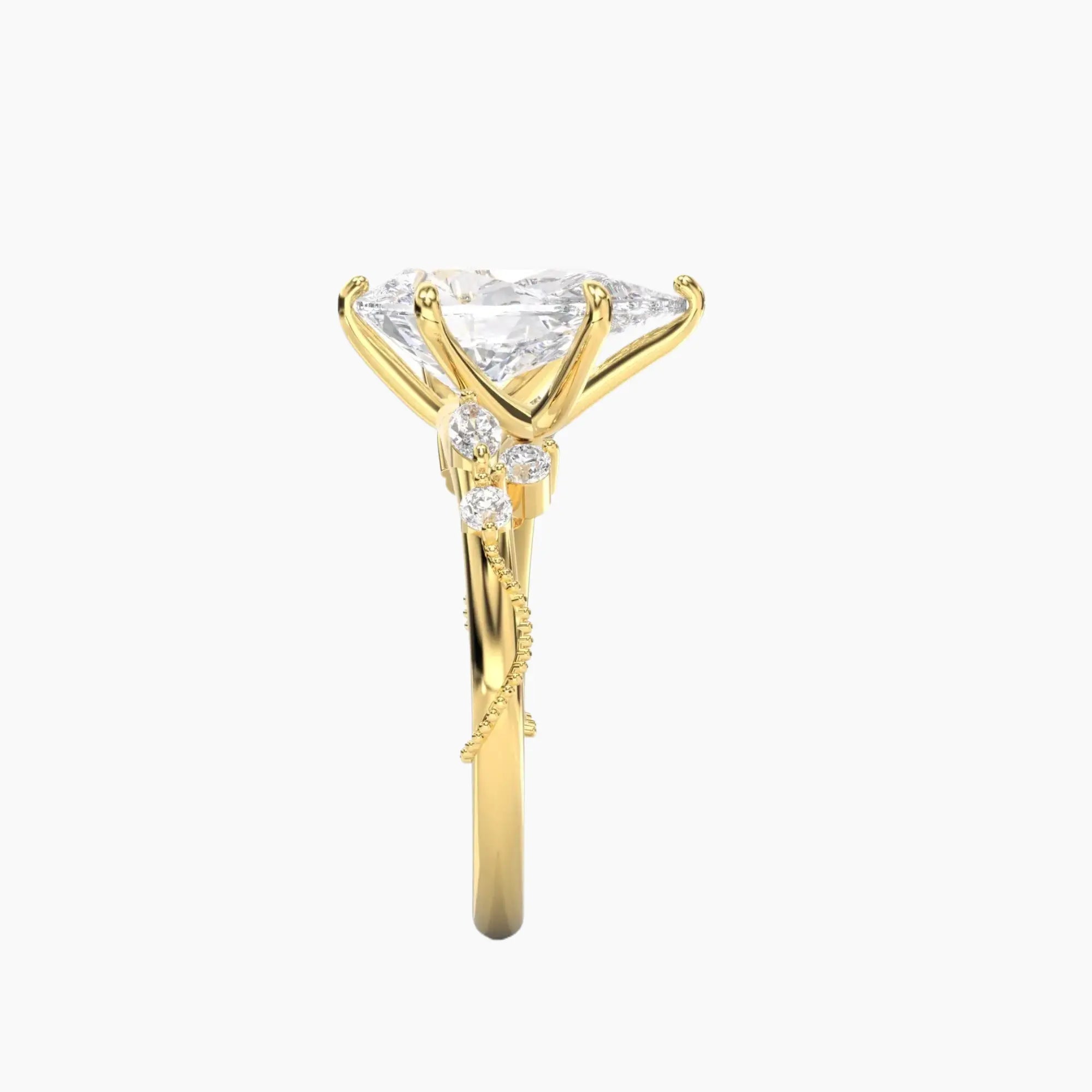 OBSER111 - Chantilly Pear engagement ring setting view 6