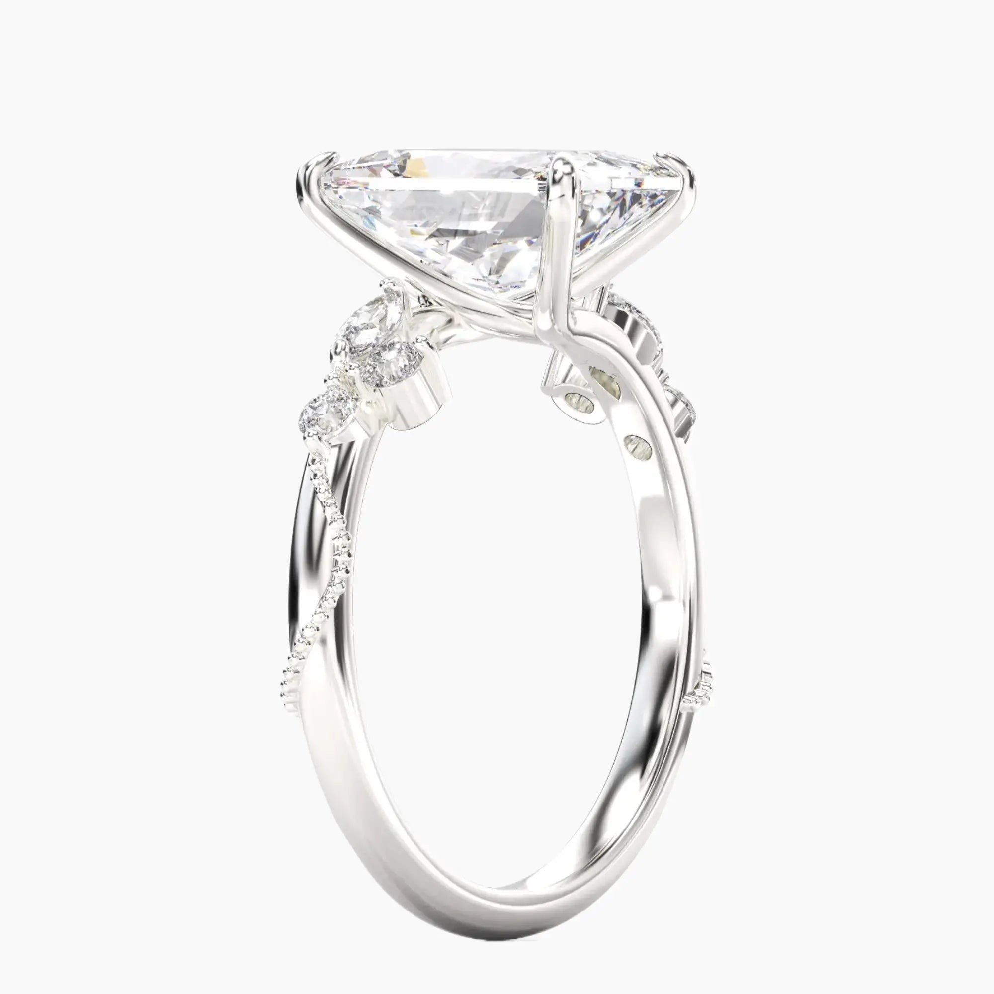 OBSER197 - Chantilly Radiant engagement ring setting view 2