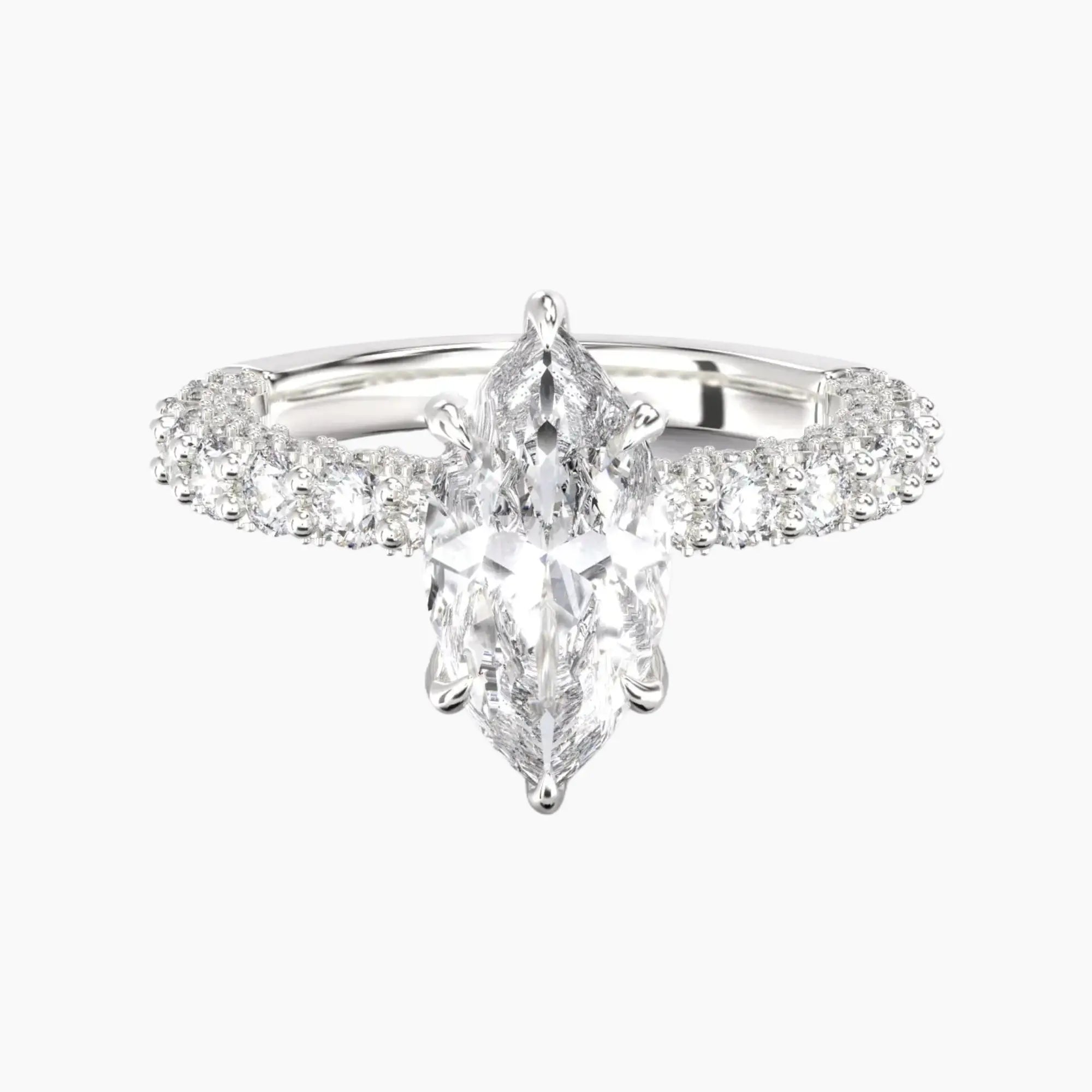 OBSER191 - Lustre Marquise engagement ring setting view 1