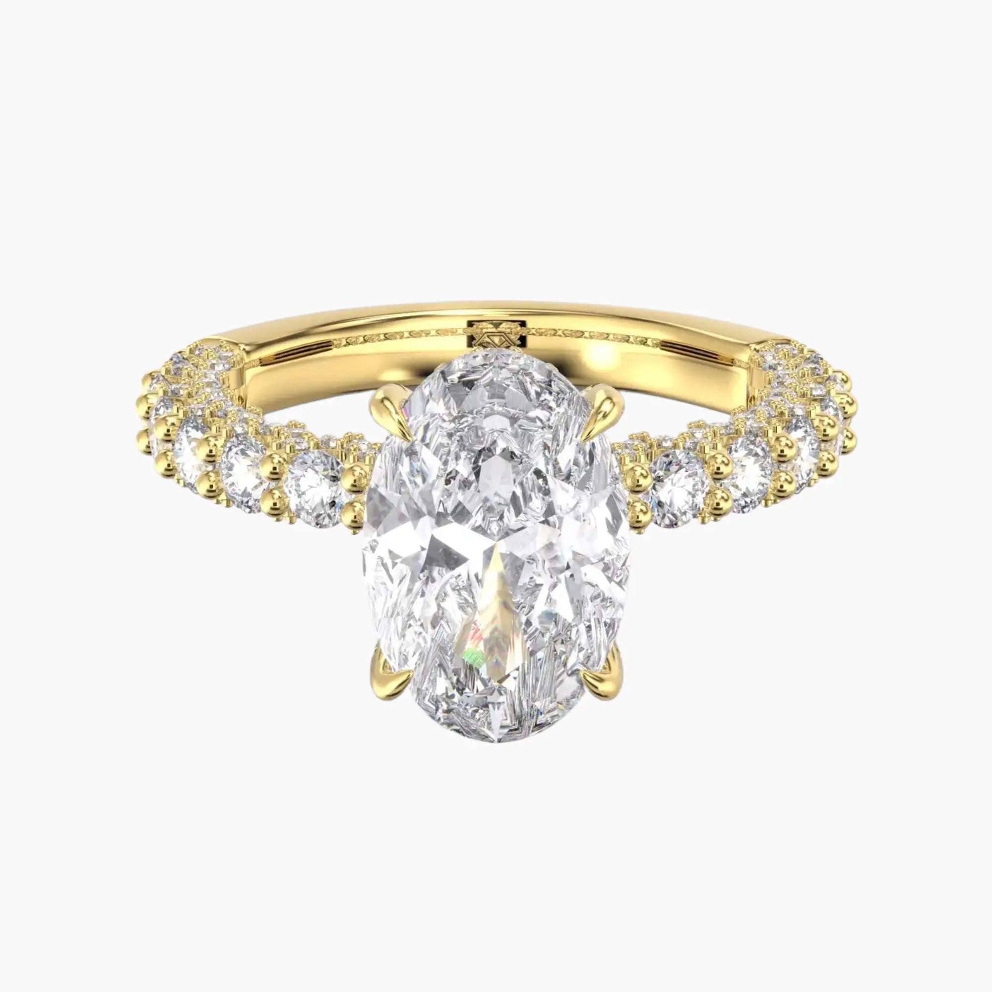 OBSER109 - Lustre Oval engagement ring setting view 4