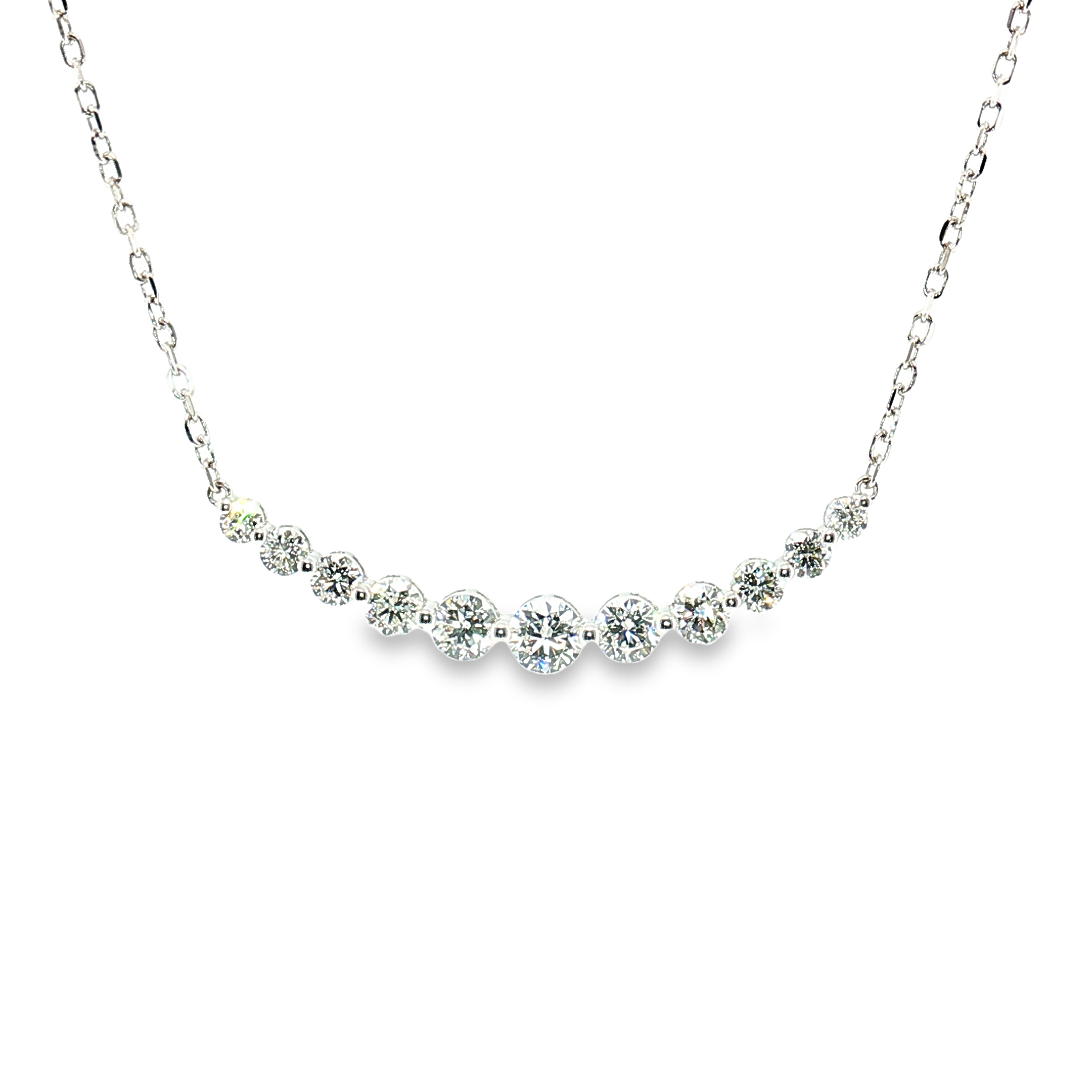 LC106 - Collier smile curve diamants pavé