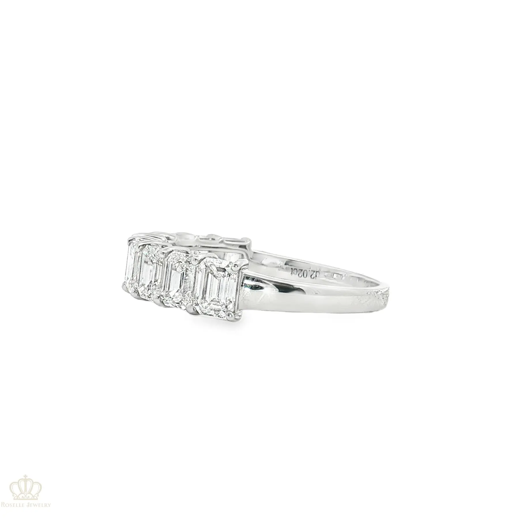 LGR053 - 2.05CTW Emerald Cut Half Eternity Wedding Ring CHARLISA™