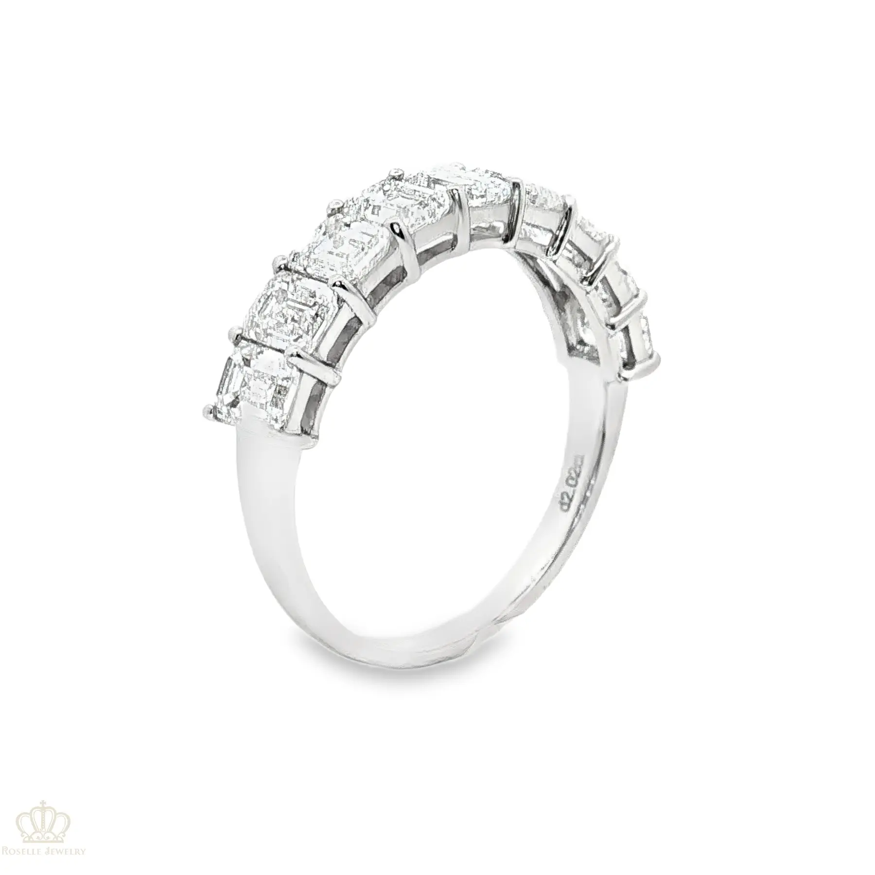 LGR053 - 2.05CTW Emerald Cut Half Eternity Wedding Ring CHARLISA™