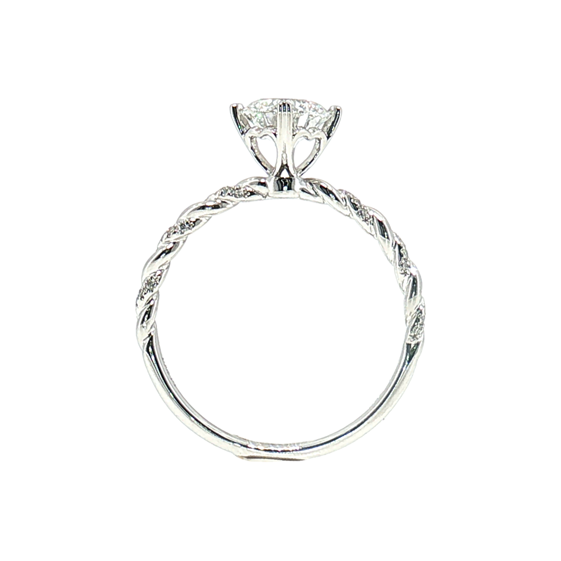 LGT0612 - Setting Only Round Diamond Twisted Pavé Engagement Ring