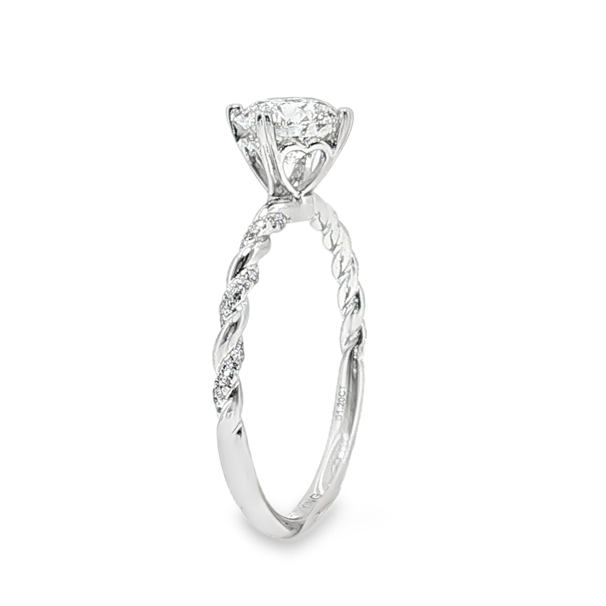 LGT0612 - Setting Only Round Diamond Twisted Pavé Engagement Ring