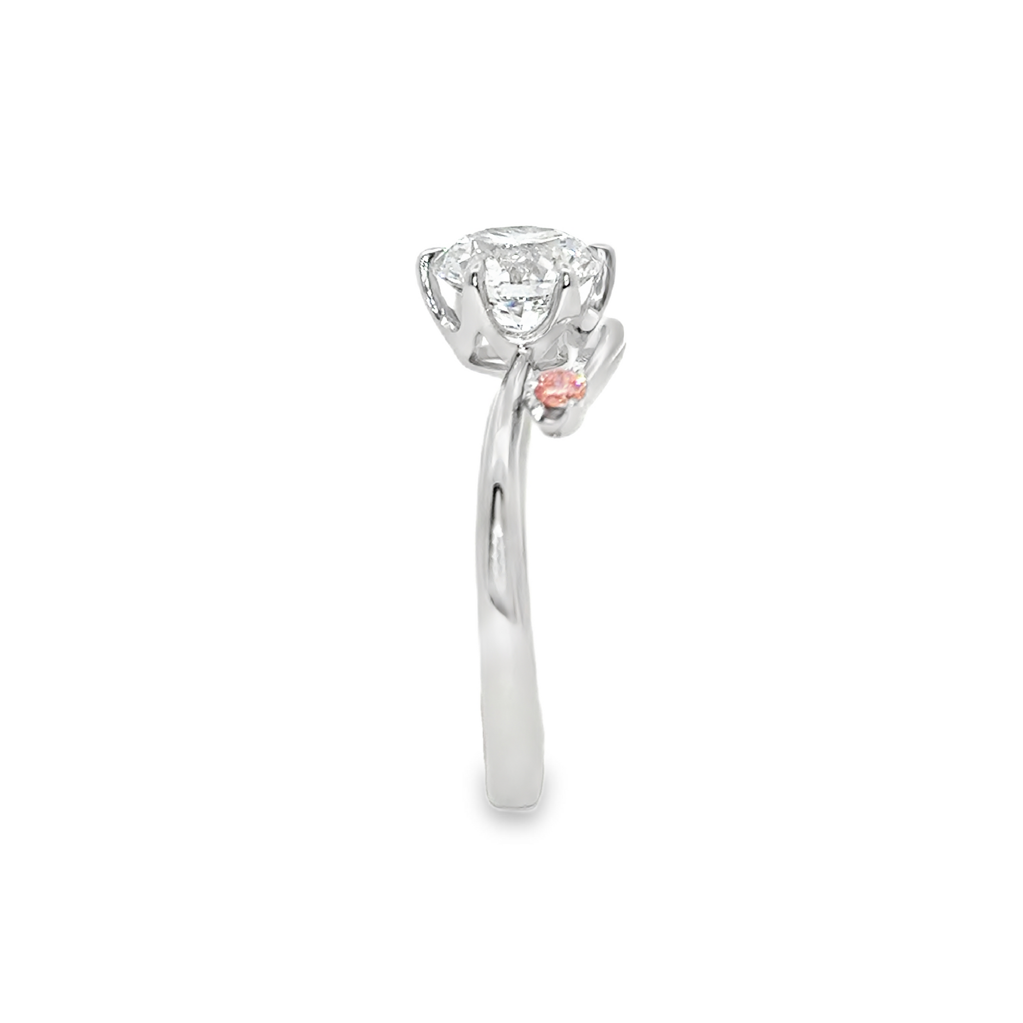 LGT201 - 只有托台 扭臂 襯石鑽石訂婚戒指