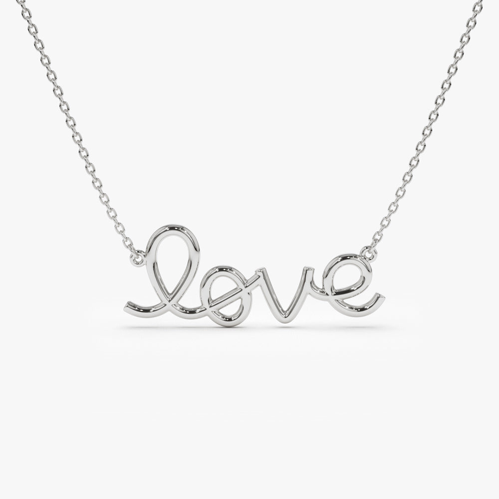 OBFJ1453 - 14k Solid Gold Love Necklace 7