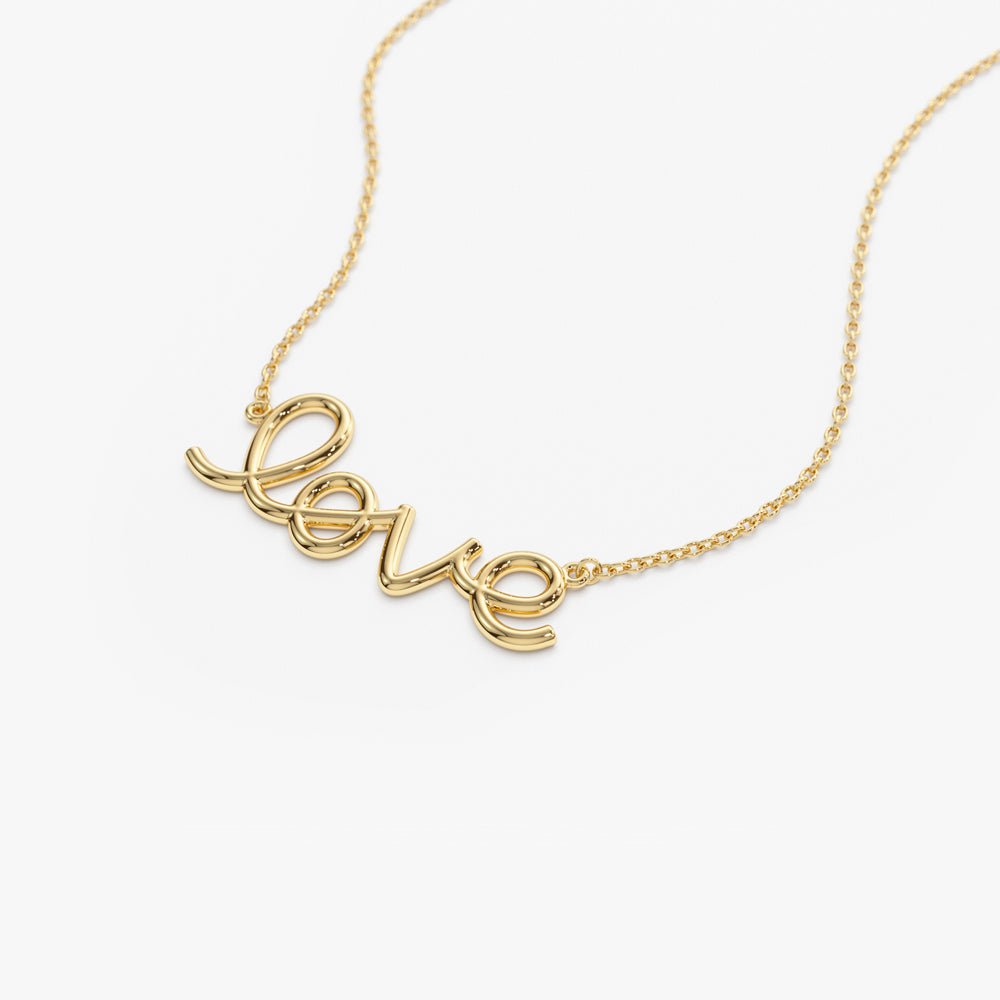 OBFJ1453 - 14k Solid Gold Love Necklace 8